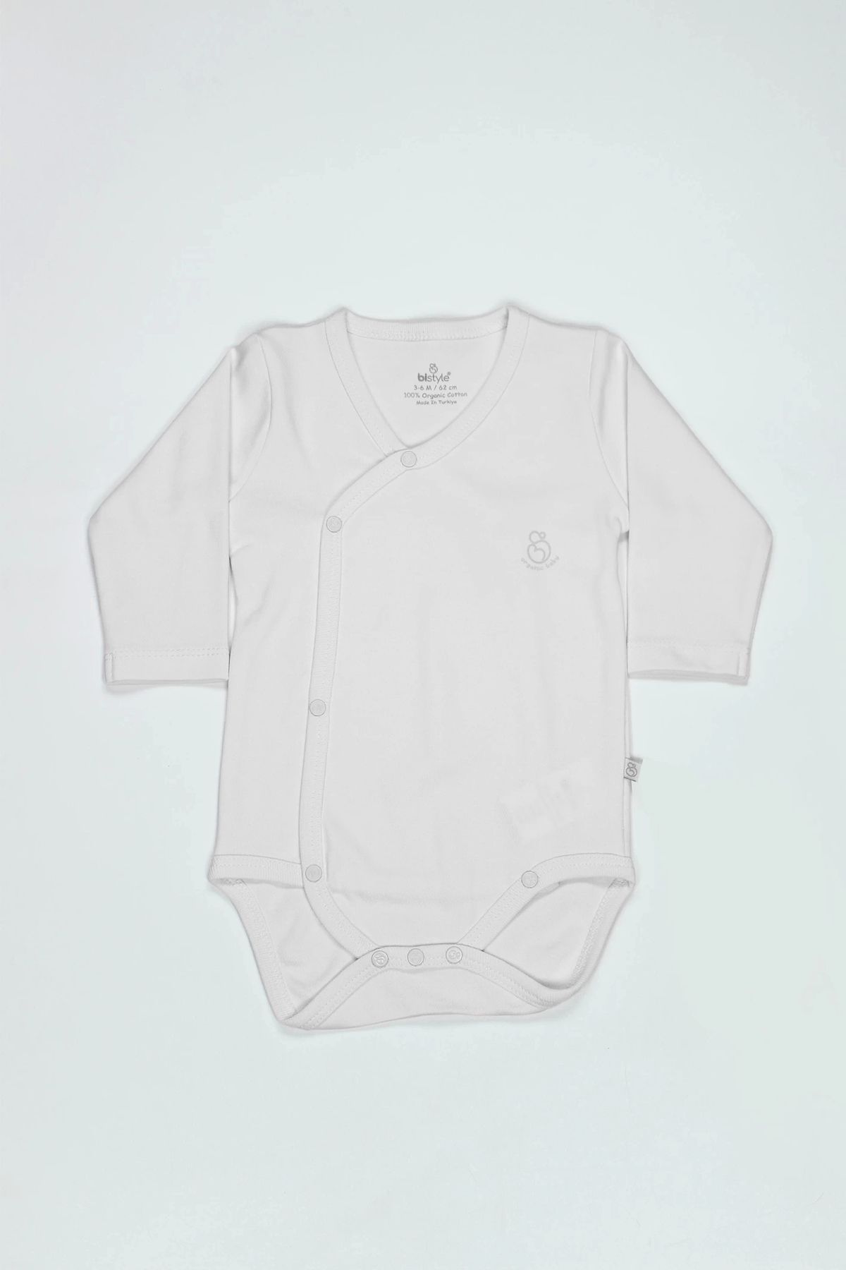 Akm Life Organik Natural Basic Style Kruvaze Uzun Kol Body Bs17102 Beyaz