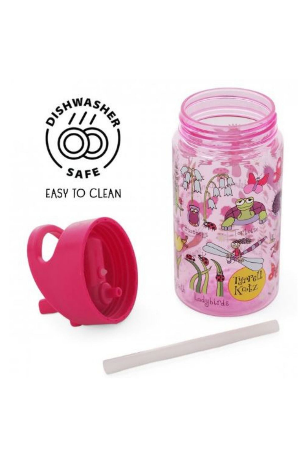 Tyrrell Katz-Water Bottle with Straw and Handle 400ml // Secret Garden 4
