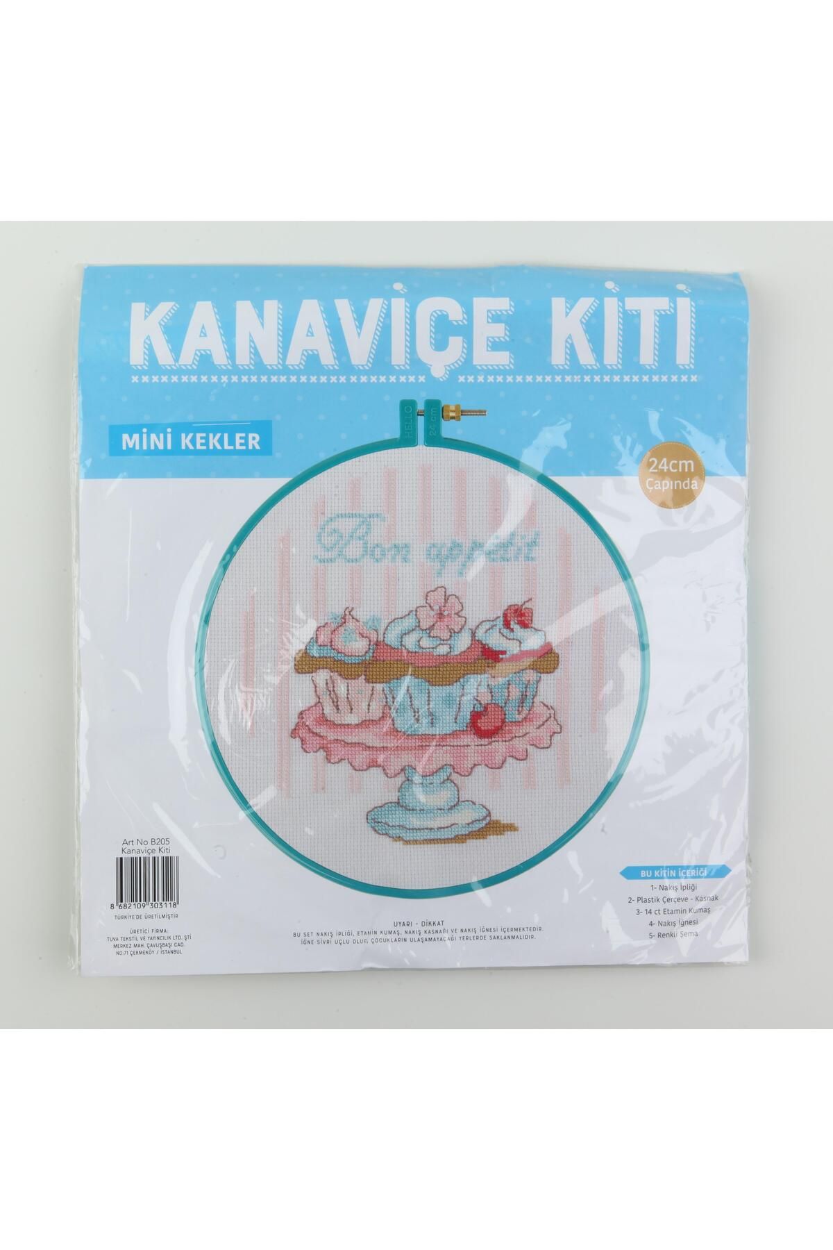 Tuva Mini Kekler Kanaviçe Kiti 24 cm Çapında