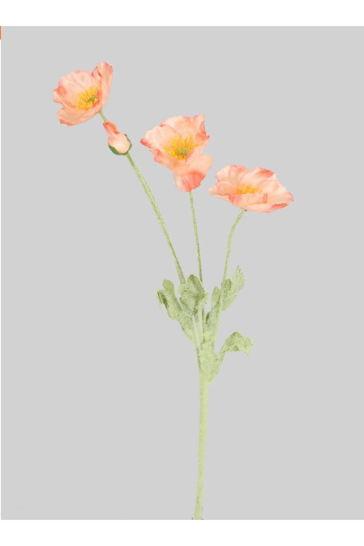 bliss store Yapay Çiçek Gelincik Dalı 60 cm Somon