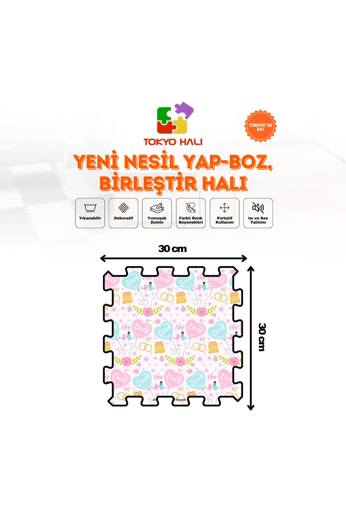 Tokyo Halı Puzzle Halı, Kendi Tasarımını Oluştur, Yapboz Halı, Peluş Halı