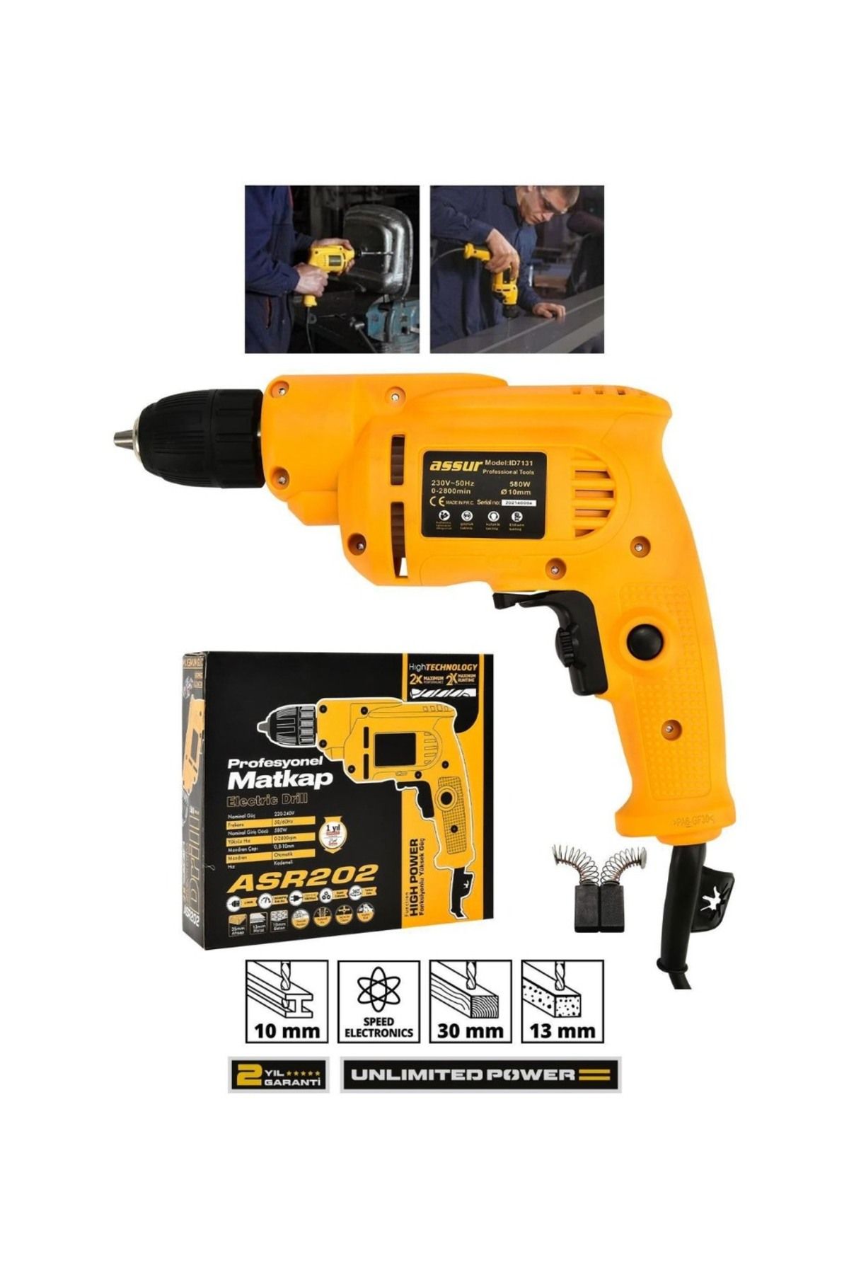 adden ASSUR ADN0101 580W Elektrikli Alçıpan Vidalama Matkabı – 240V 10mm Metal Şanzımanlı