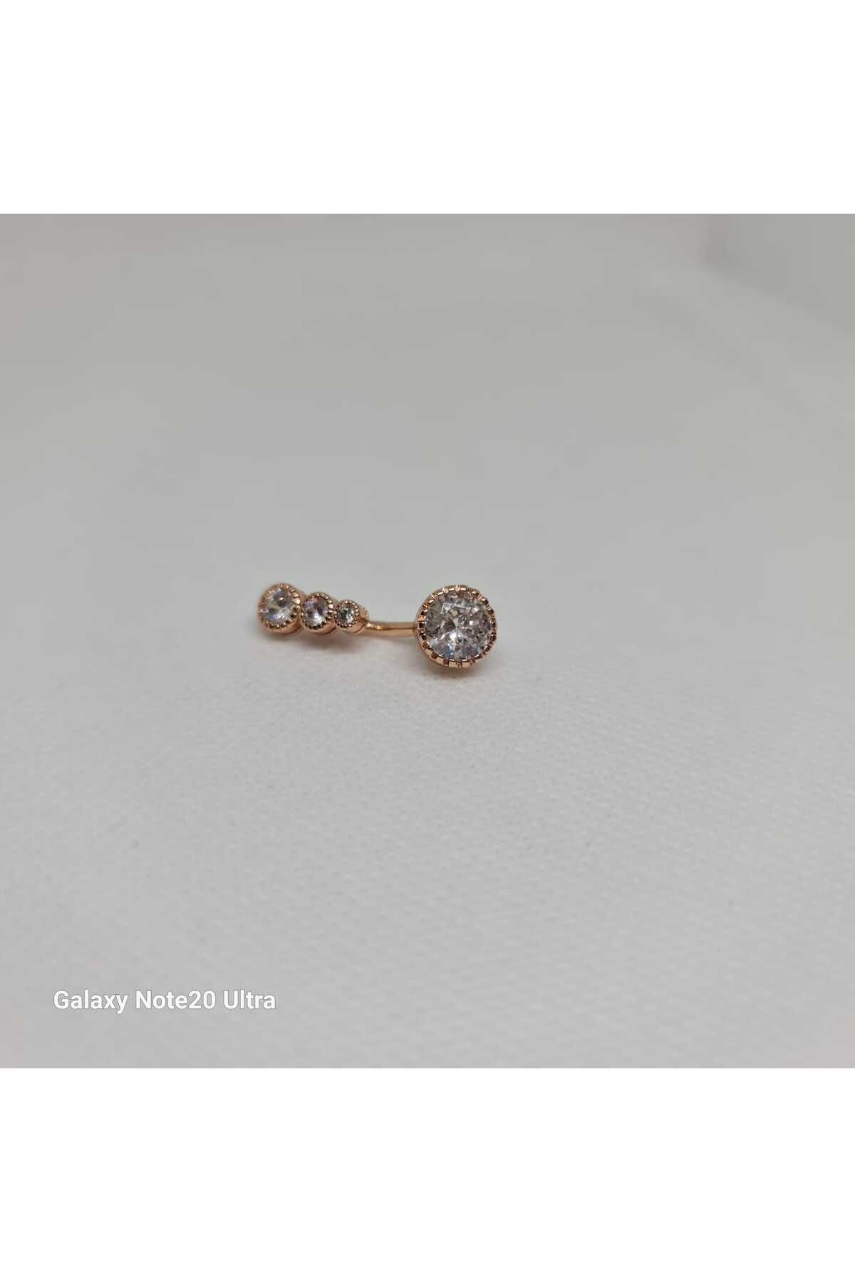 Store 316L Zirkon Taşlı Paslanmaz Çelik Göbek Piercing