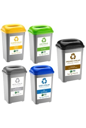 DEEMBRO Sıfır Atık Kutusu 50 Lt Geri Dönüşüm Kutusu Plastik Büyük Boy Atık Ku...