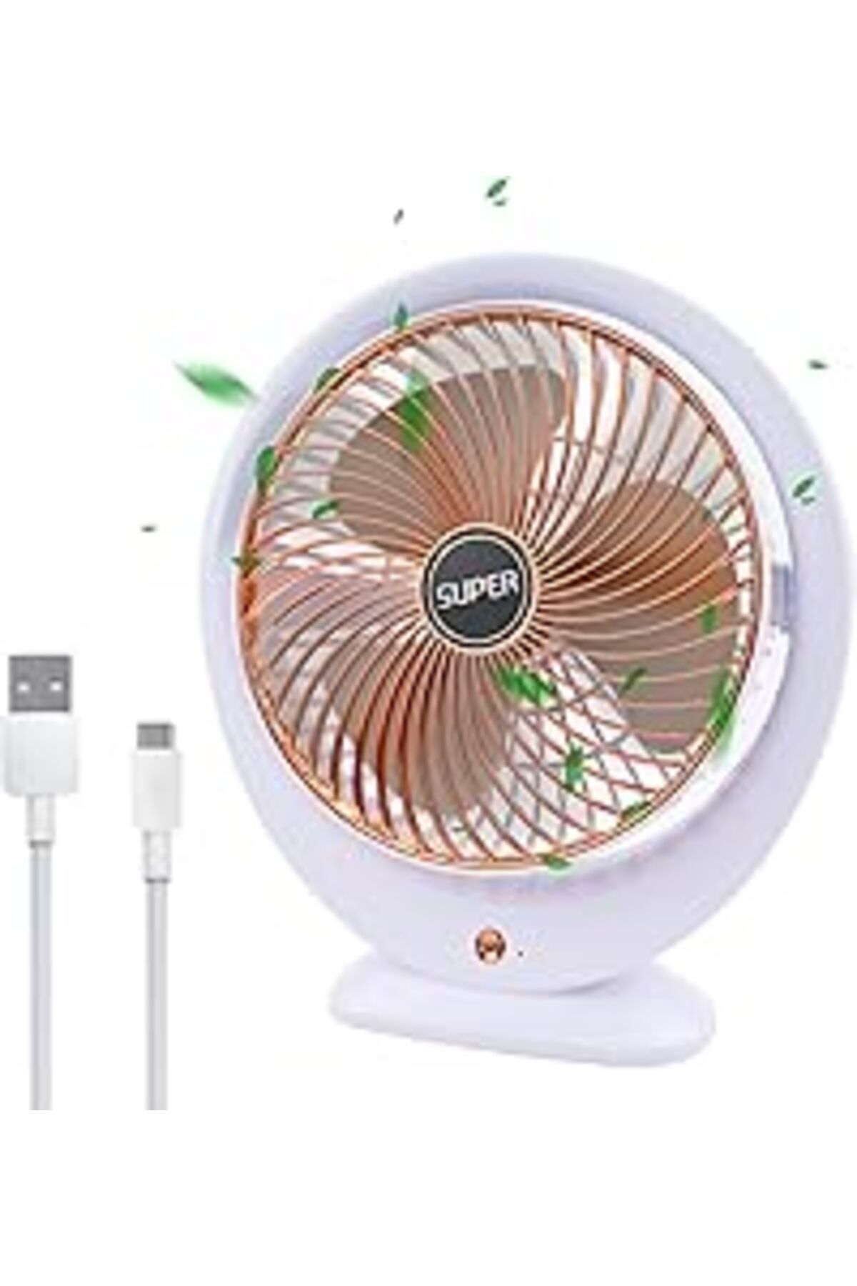 Qedii Usb Masa Vantilatörü Elektrikli Mini Masa Vantilatörü 3 Hız Ayarlanabilir Güçlü Rüzgar 360 ° Döndür