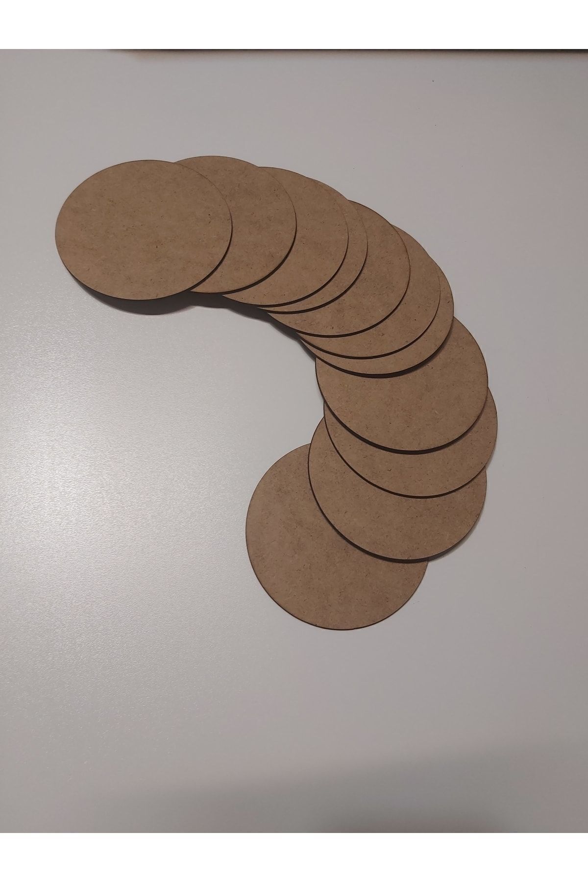 Elioure 8 Cm Çap 100 Adet MDF Ahşap Supla Bardak Altlığı, Şık ve Dayanıklı Set