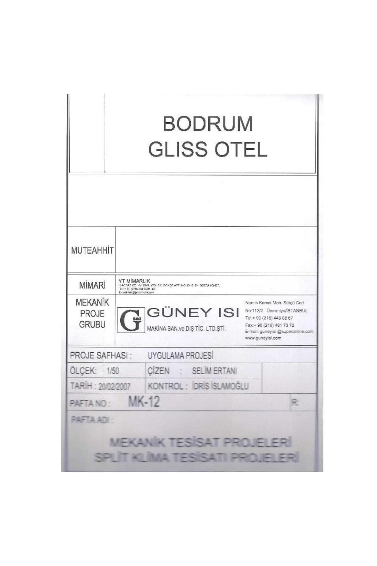 Kişisel Yayınlar Mekanik Tesisat Projeleri-Split Klima Tesisatı Projeleri -Çizen Selim Ertanı-Kontrol İdris İslamoğlu