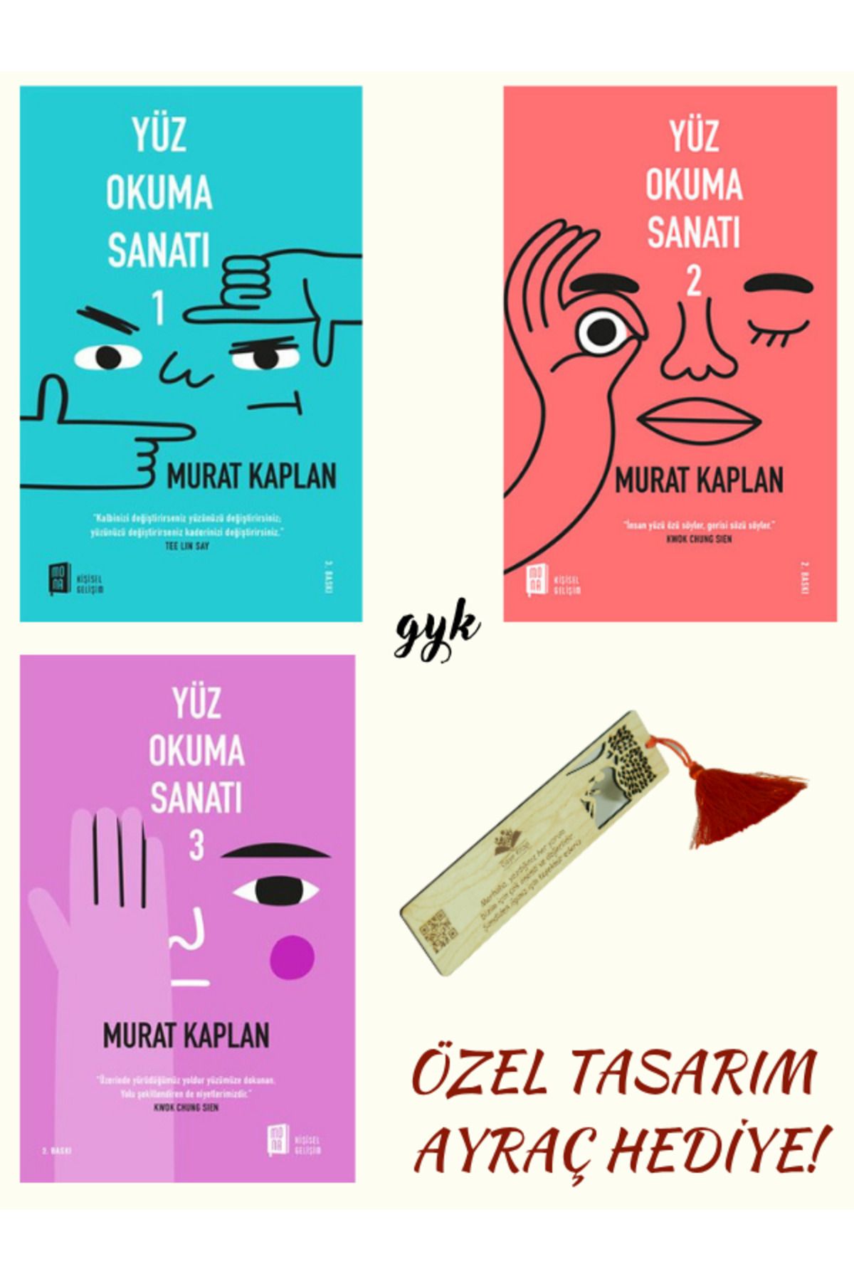 Mona Kitap Yüz Okuma Sanatı 1 - 2 - 3 (AYRAÇ HEDİYELİ!) 3 KİTAP SET