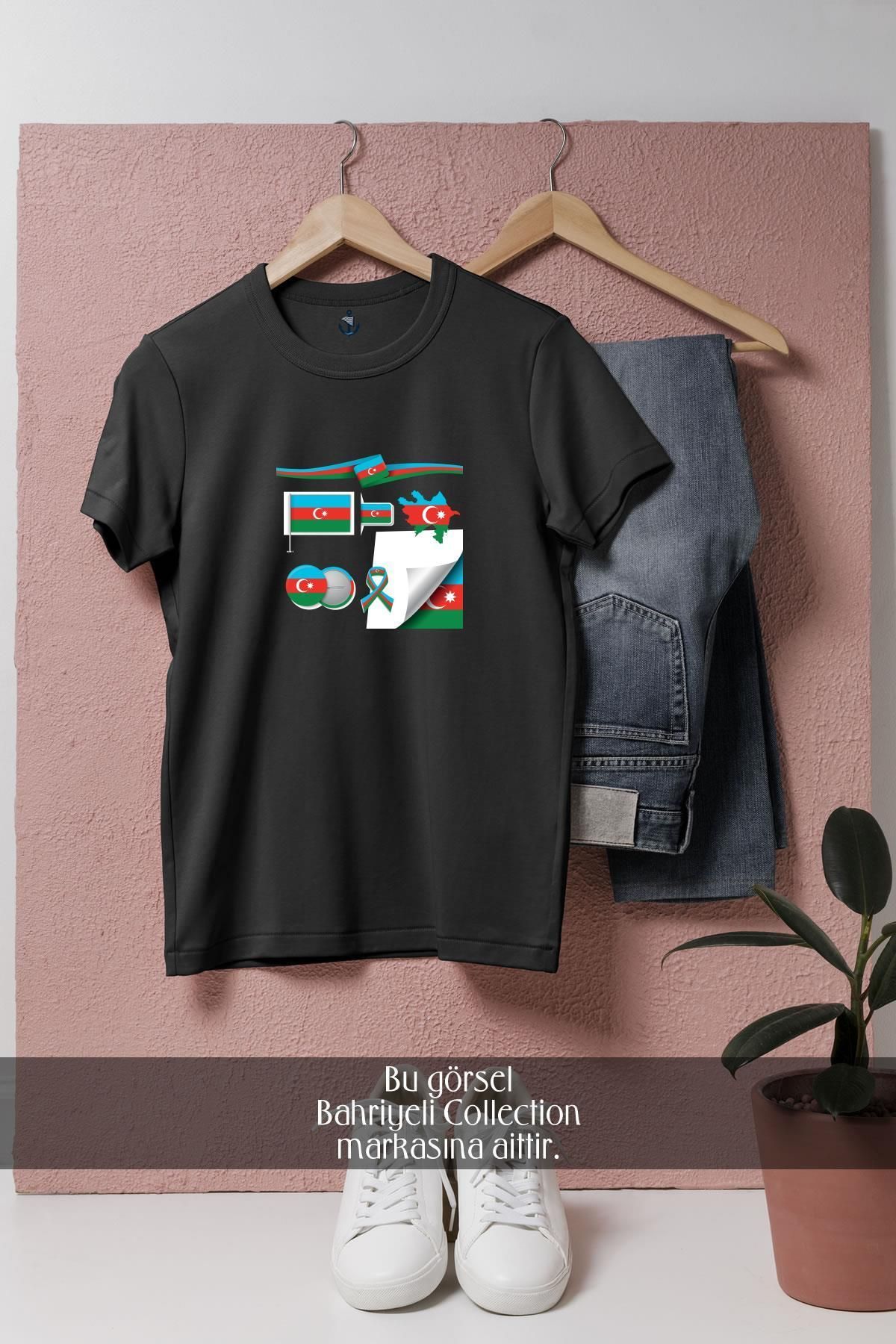 Bahriyeli Collection Oversize Azerbaijan Representative Elements Tasarımlı Unisex T-Shirt