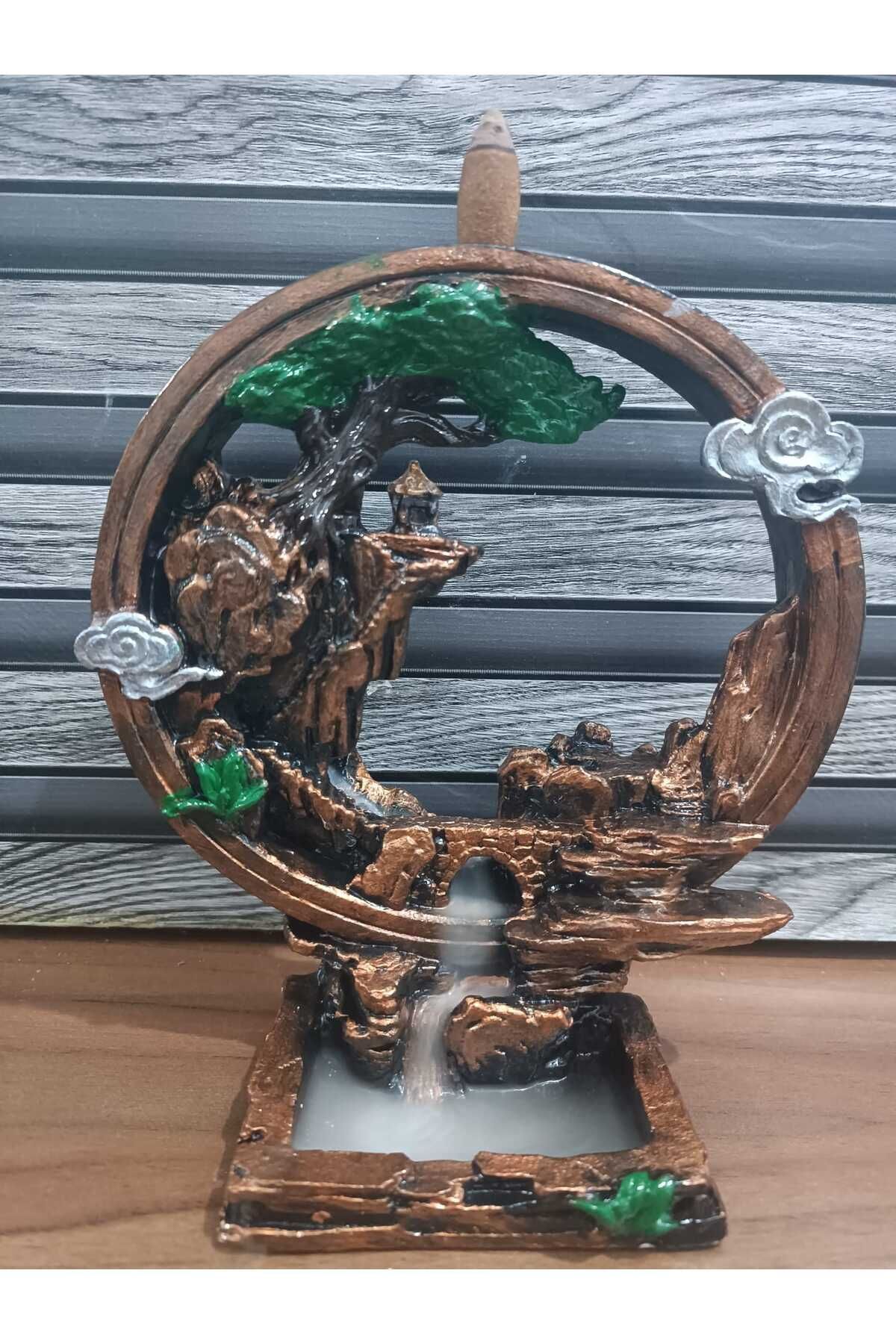 Elioure Şelale Geri Akış Tütsülük, 20x17 cm, Siyah, huzur ve sakinlik sağlar