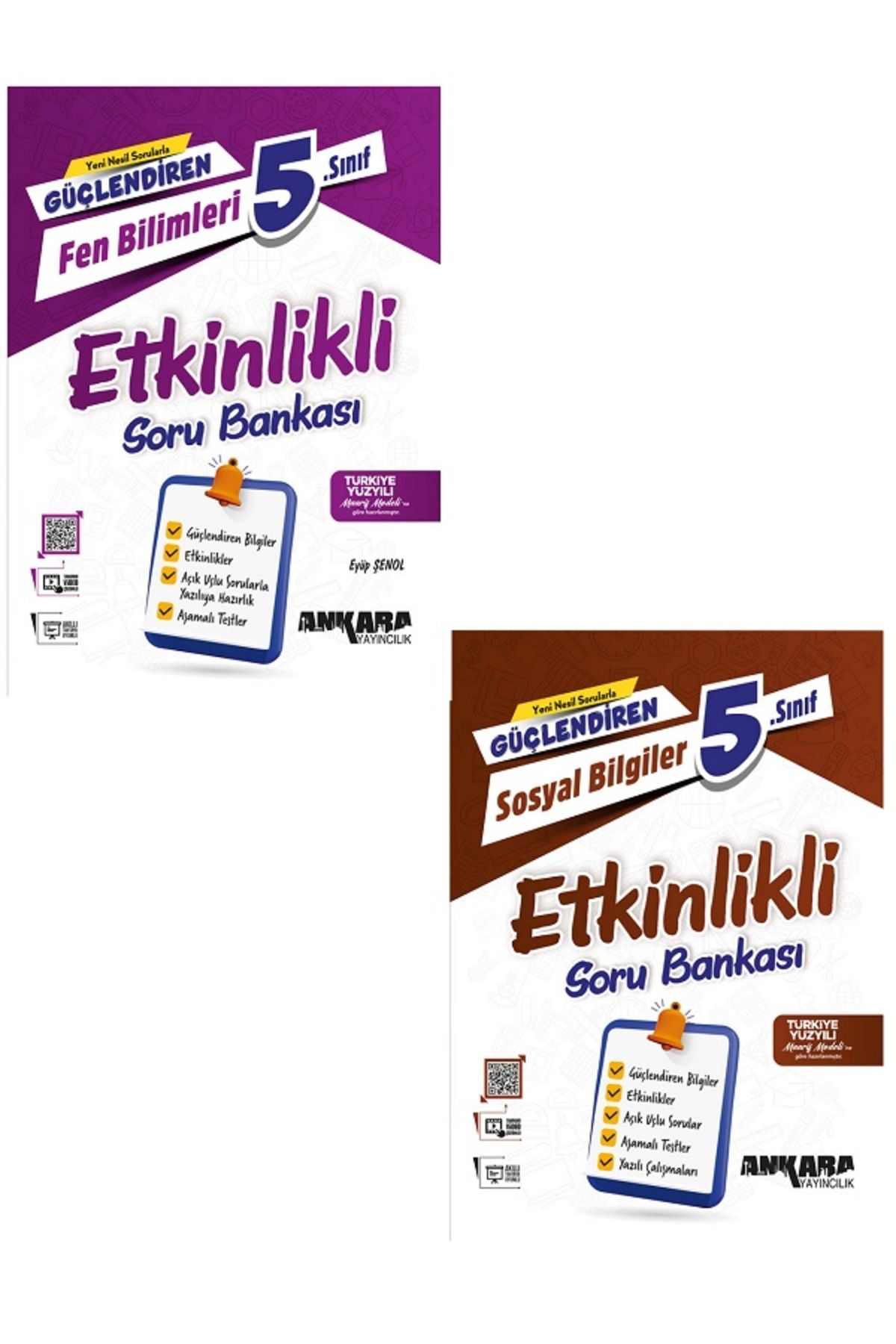 Evrensel İletişim Yayınları 5.Sınıf Ankara Güçlendiren Fen Bilimleri + Sosyal Bilgiler Etkinlikli Soru Bankaları / 2 KİTAP /YENİ
