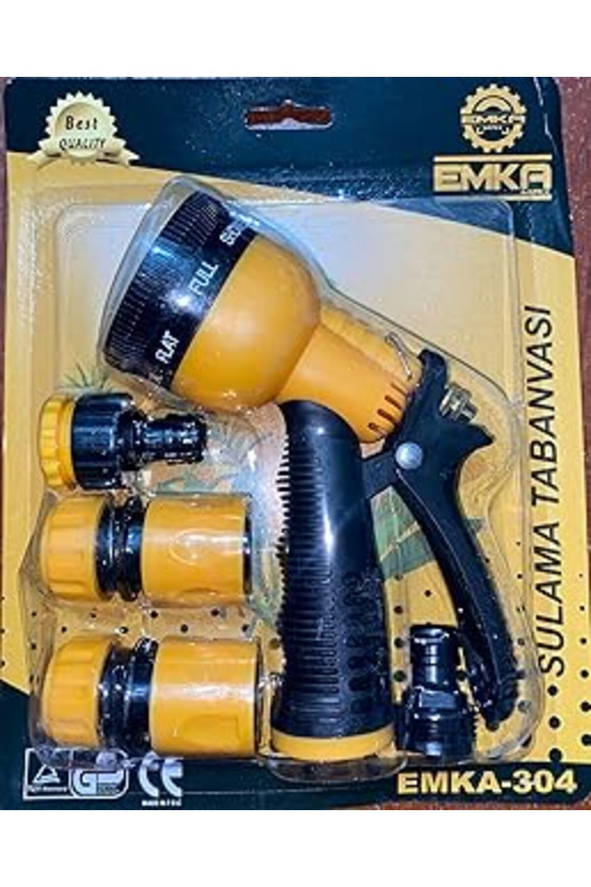 Pazarcan Otomatik 7 Fonksiyonlu Tabanca Seti 3 Bağlantı Adaptörlü Bahçe Sulama Seti 1/2"
