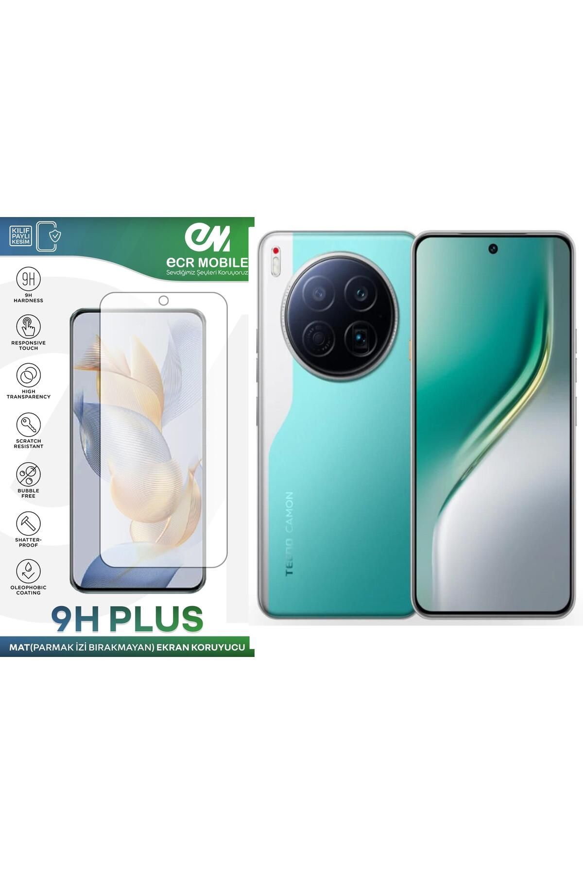 Ecr Mobile Tecno Camon 40 Premier 5G ile Uyumlu MAT Esnek Nano Kırılmayan Ekran Koruyucu