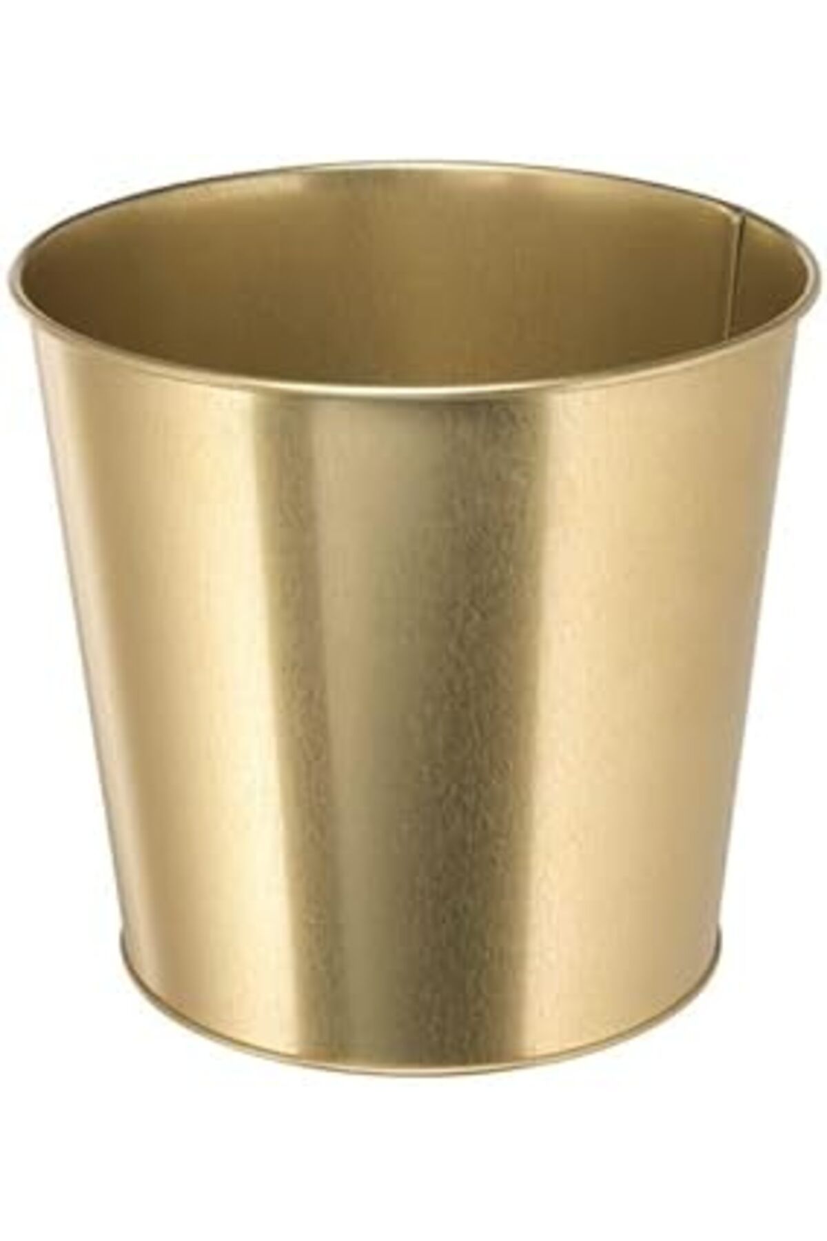 Pazarcan Galvanizli Çelik Gold Saksı 19 Cm Çiçek Bitki Saksısı Gold Renk 19Cm