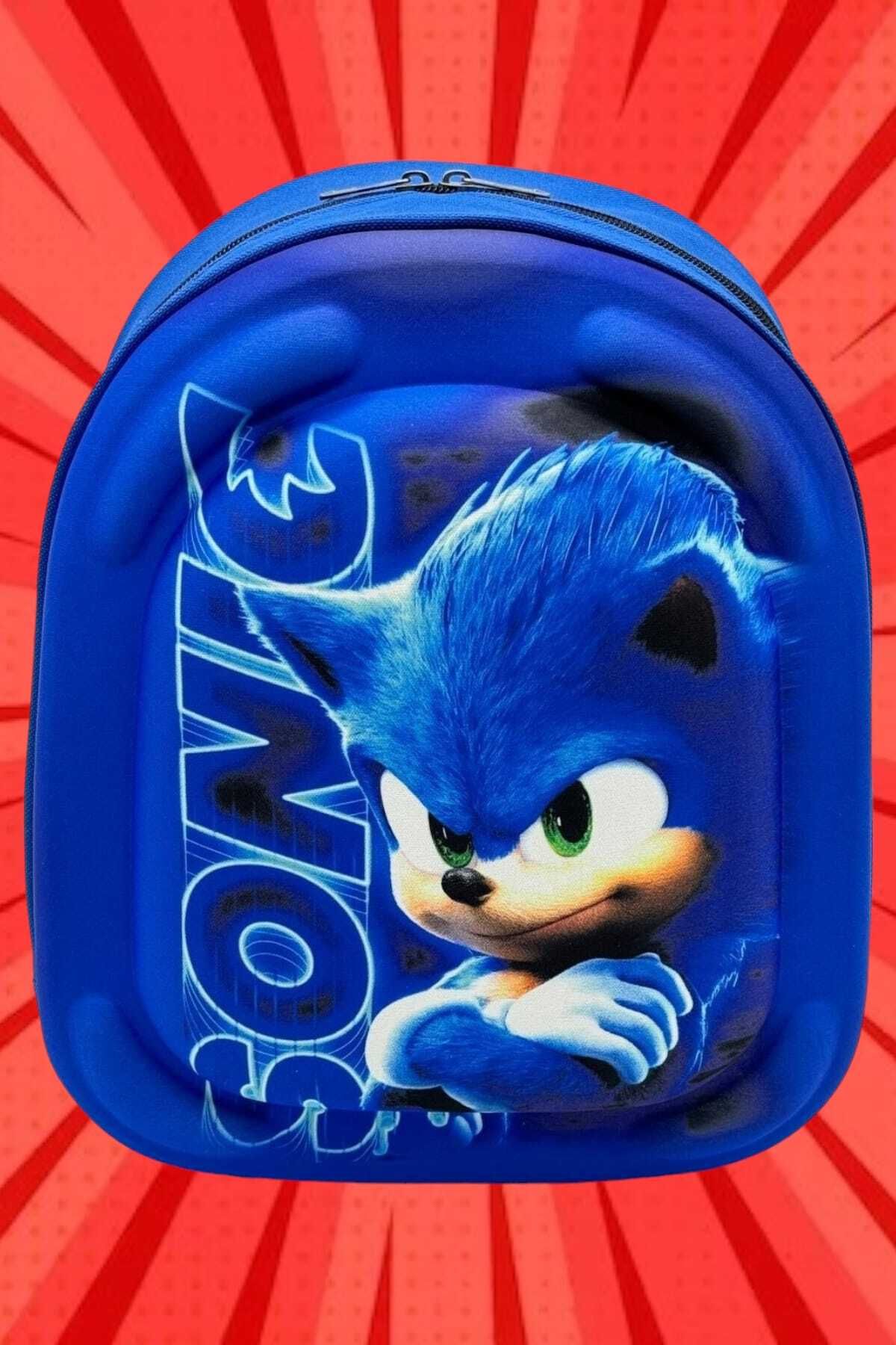 Uniquerrs Anaokulu Çocuk Sırt Çantası Kirpi Sonic Karakter 3-6 Yaş 3d Kabartmalı Eva Kumaş Okul Çantası
