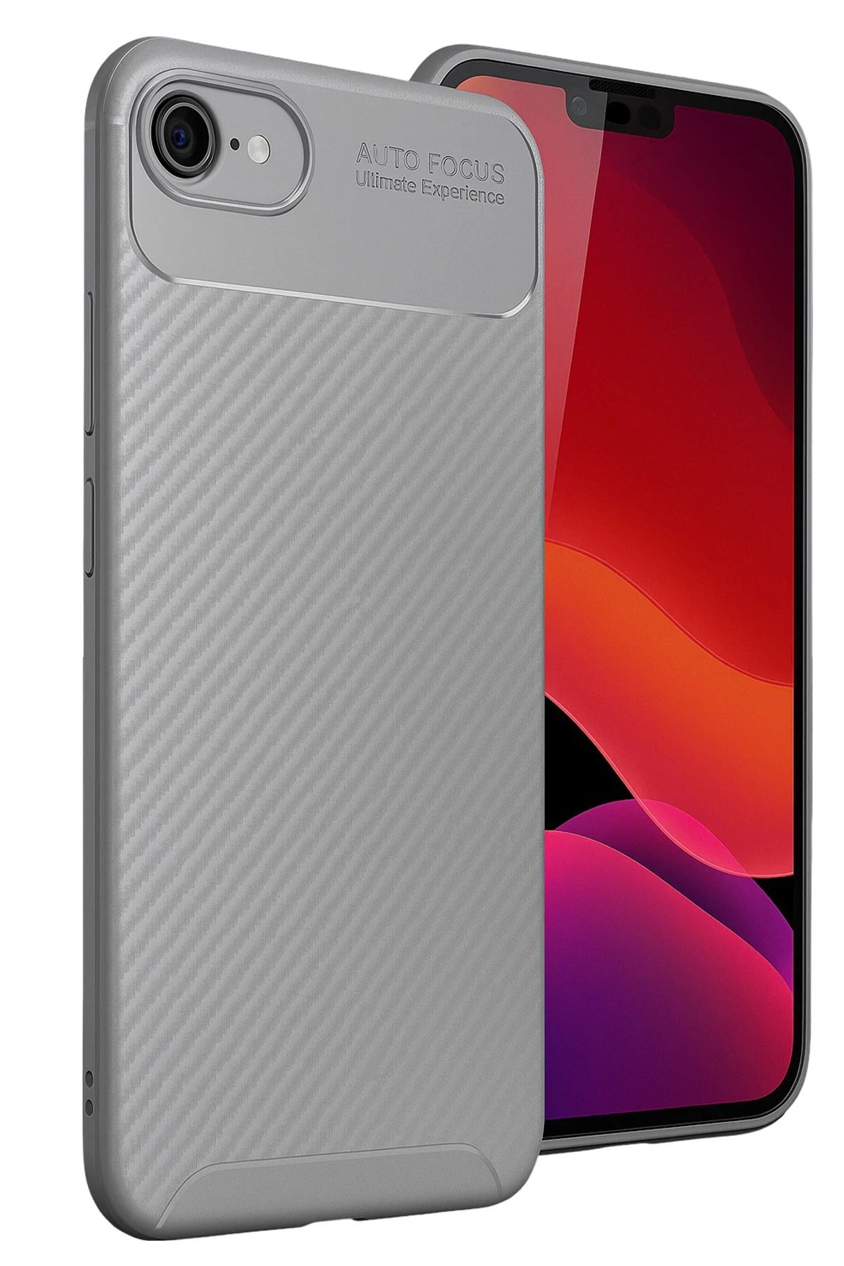 GRABONO Apple iPhone 16E Kılıf Karbon Fiber Görünümlü Ultra İnce Premium Carbon Case