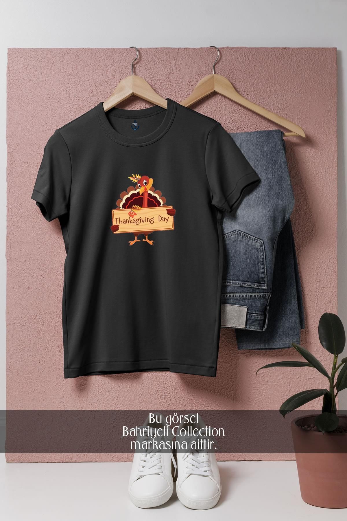 Bahriyeli Collection Oversize Thanksgiving Day Dinner Tasarımlı Unisex T-Shirt