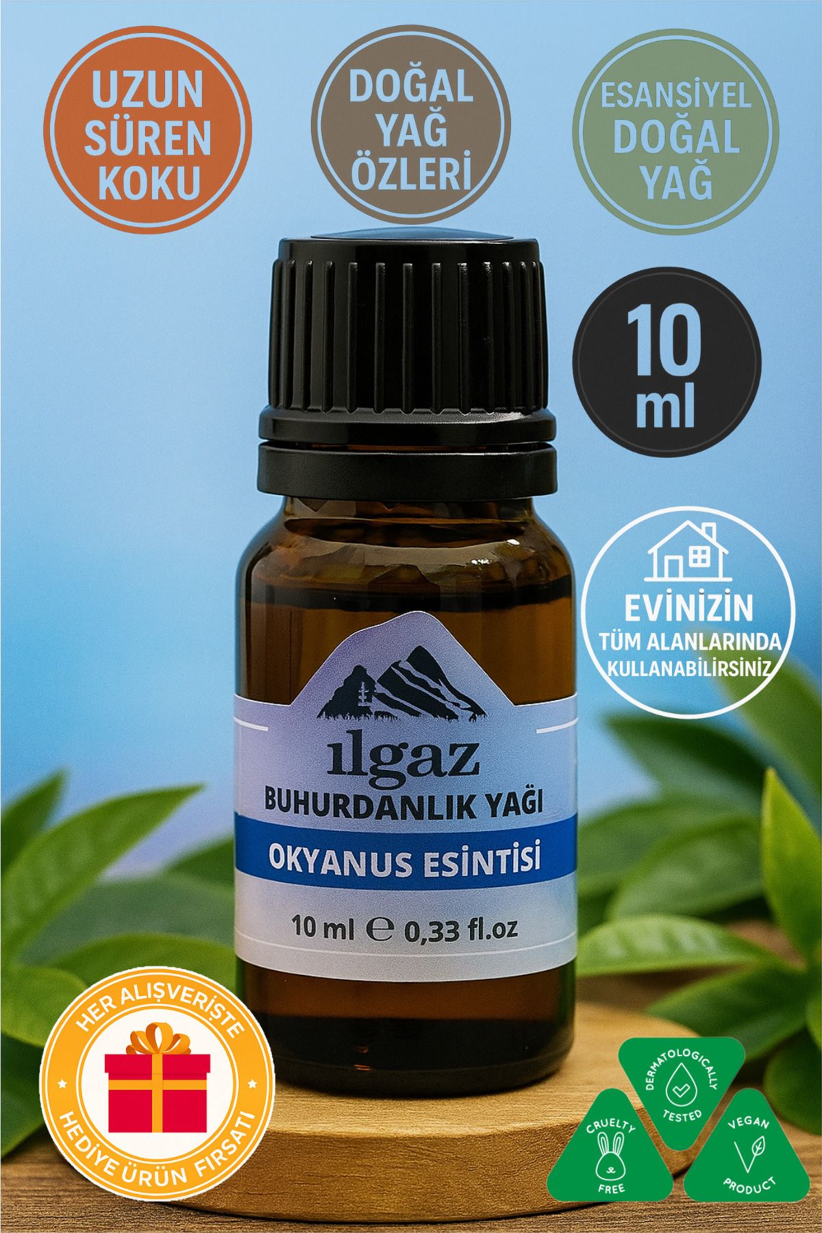 Elioure Ferahlık ve tazelik sağlayan deniz esintili 10 ml ortam kokusu
