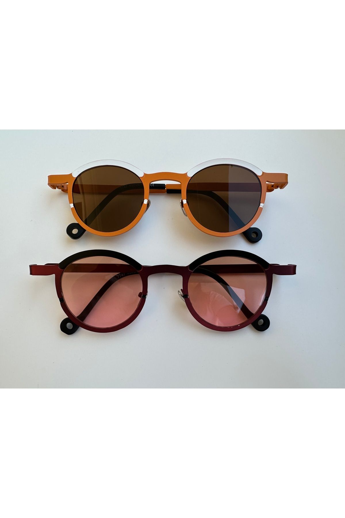 shop “modern Retro Turuncu Ve Bordo Gözlük | Uv400 Koruma | Unisex Yaz Modası”