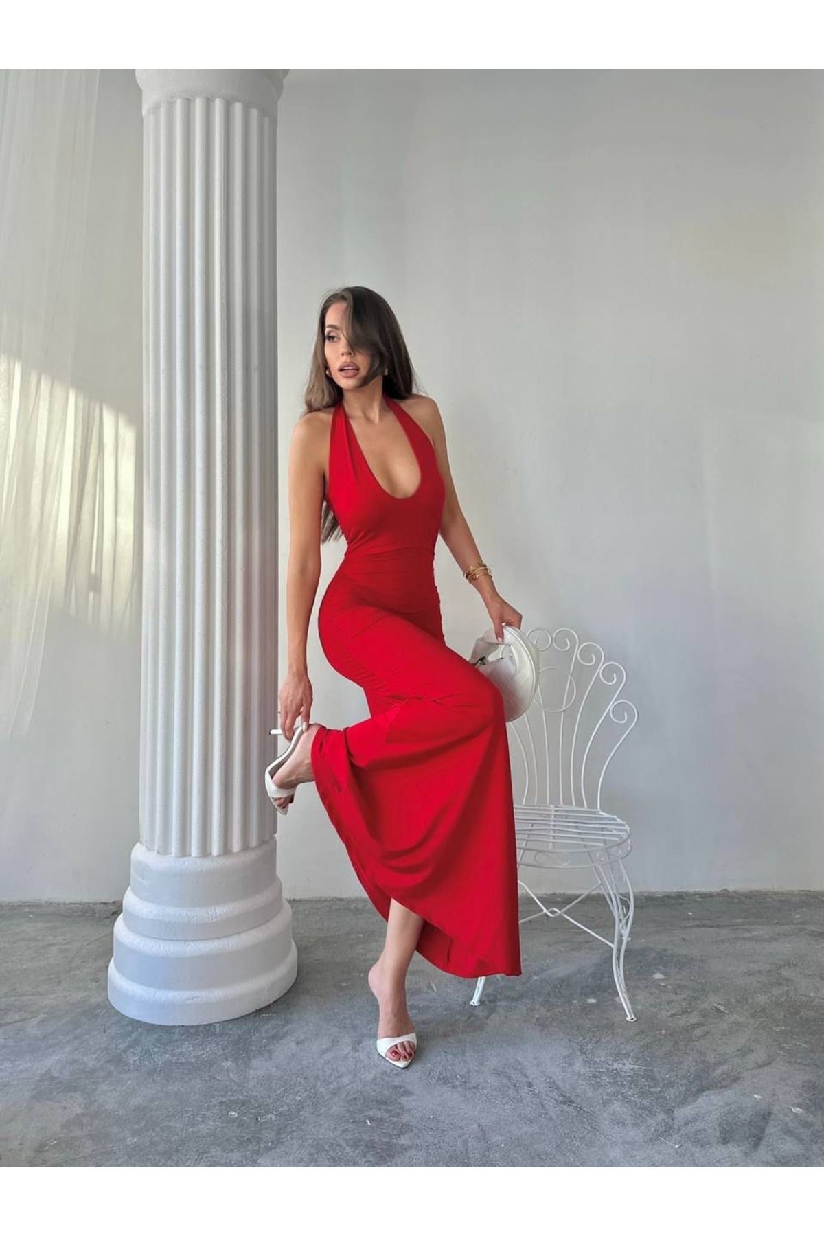 Efsomodam Maxi halter elbise
