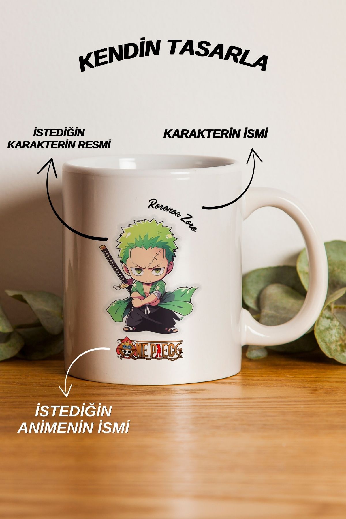 gavebutik Kişiye Özel Dilediğiniz Anime Baskılı Hediyelik Seramik Kupa Bardak Makinede Yıkanabilir