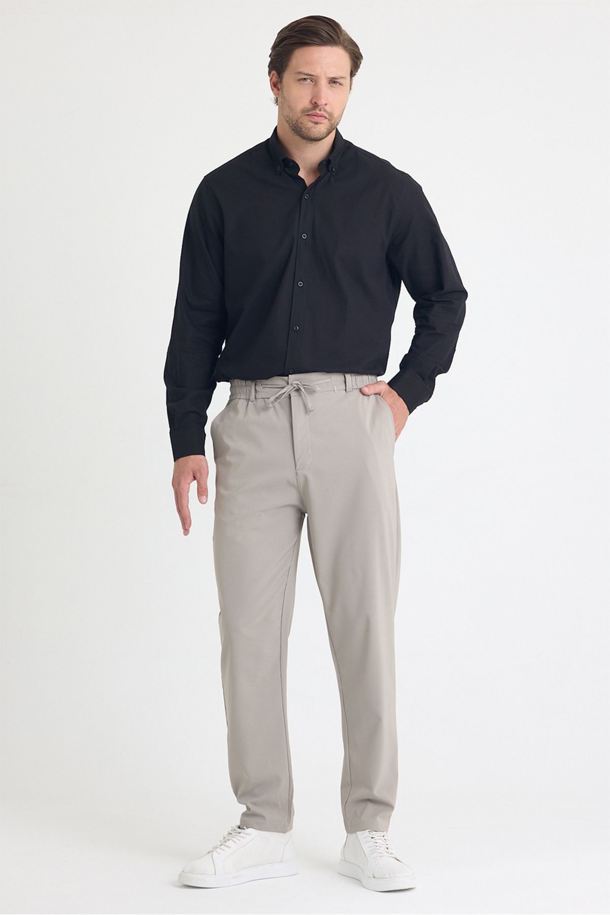 gothamvibes Erkek Gri Jogger Kumaş Pantolon
