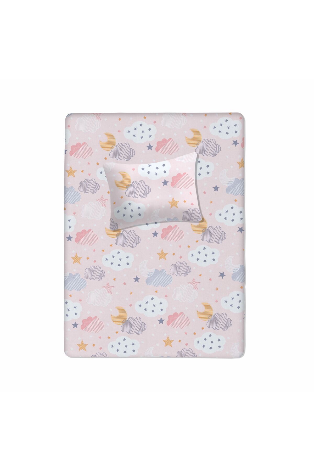 Lief Home %100 Pamuklu Bebek Lastikli Çarşaf 60x120+20 | Bebek Yastık Kılıfı 35x45