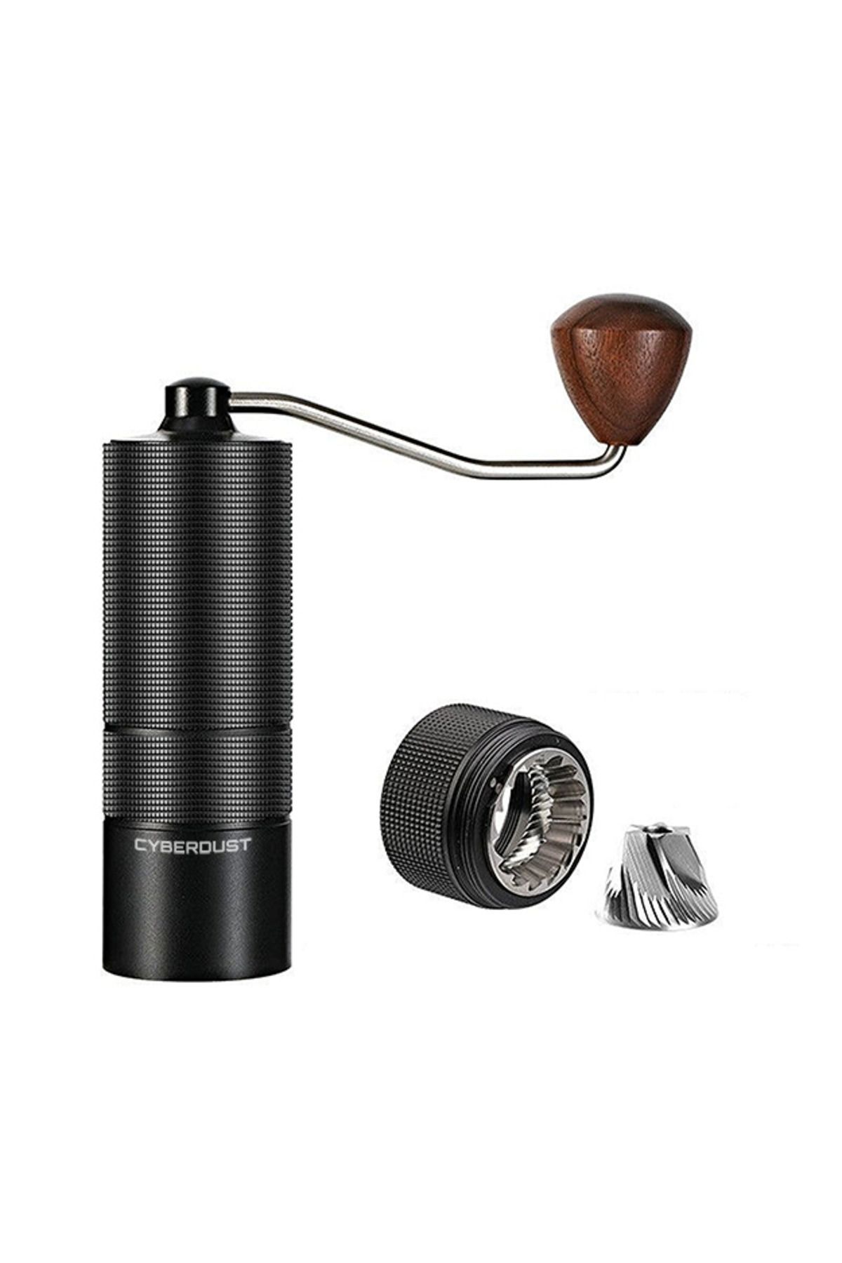 CYBERDUST Rasnita De Cafea Manuala Cyberdust, Neagra, Sistem Dublu De Rulmenti, Macinare Stabila - One Size