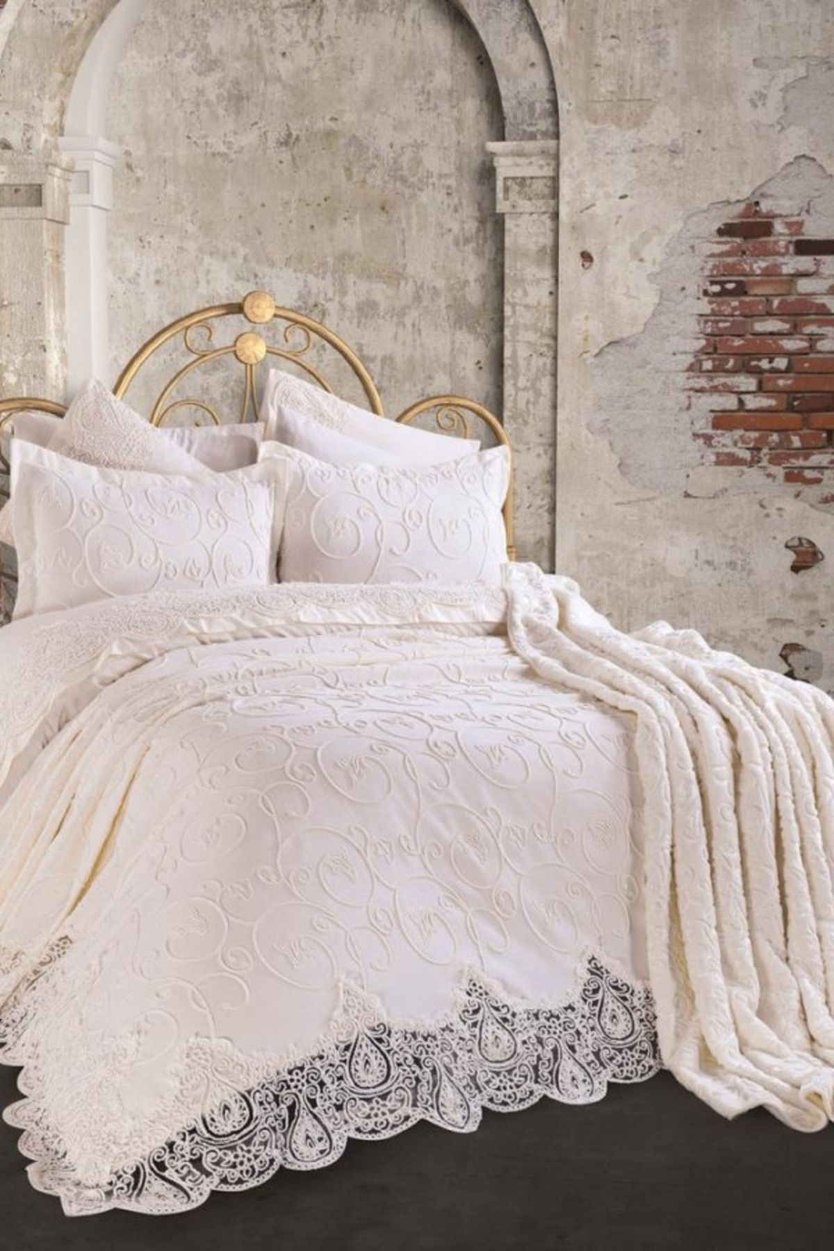 seramia home Anna Karina 10 Parça Evlilik Seti İsabella Ekru