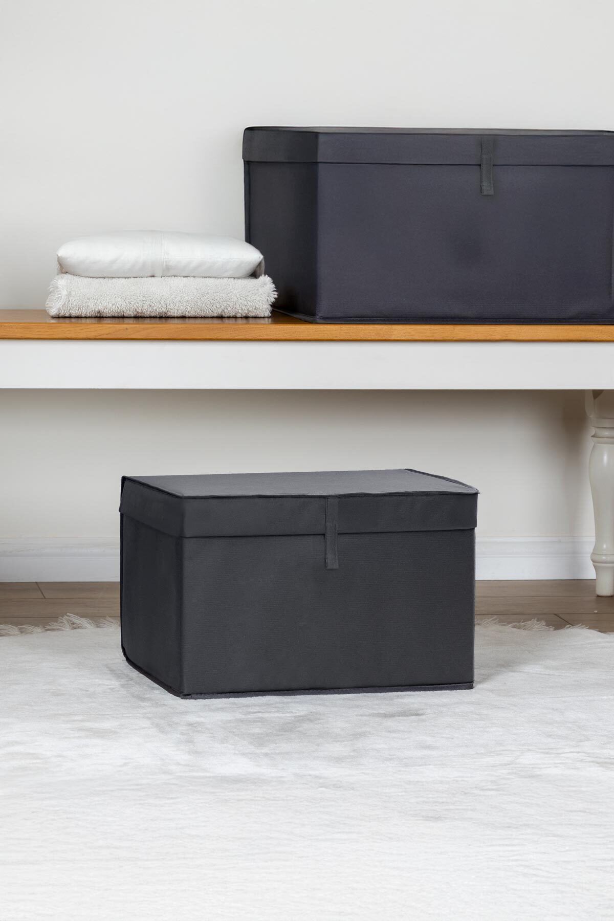 FORSACE Çok Amaçlı Çamaşır Saklama Düzenleme Vb Hurç Kutu Mini 40x30x26 cm Antrasit