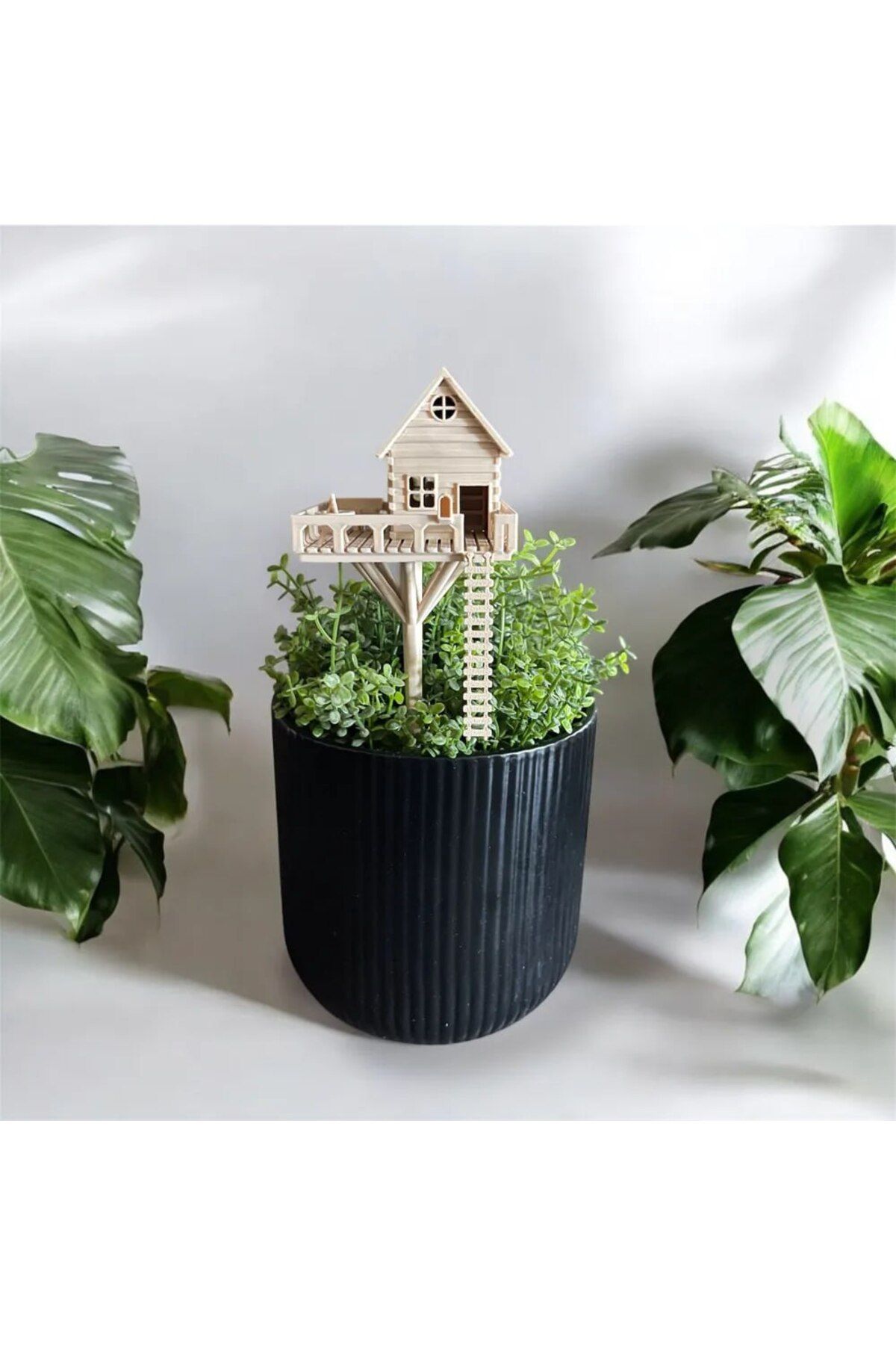 ValoriaConcept 🌿🏡 Saksılarınız İçin Dekoratif Ağaç Ev – Doğaya Şıklık Katın! Sadece (AGAÇ EV) 🏡🌿