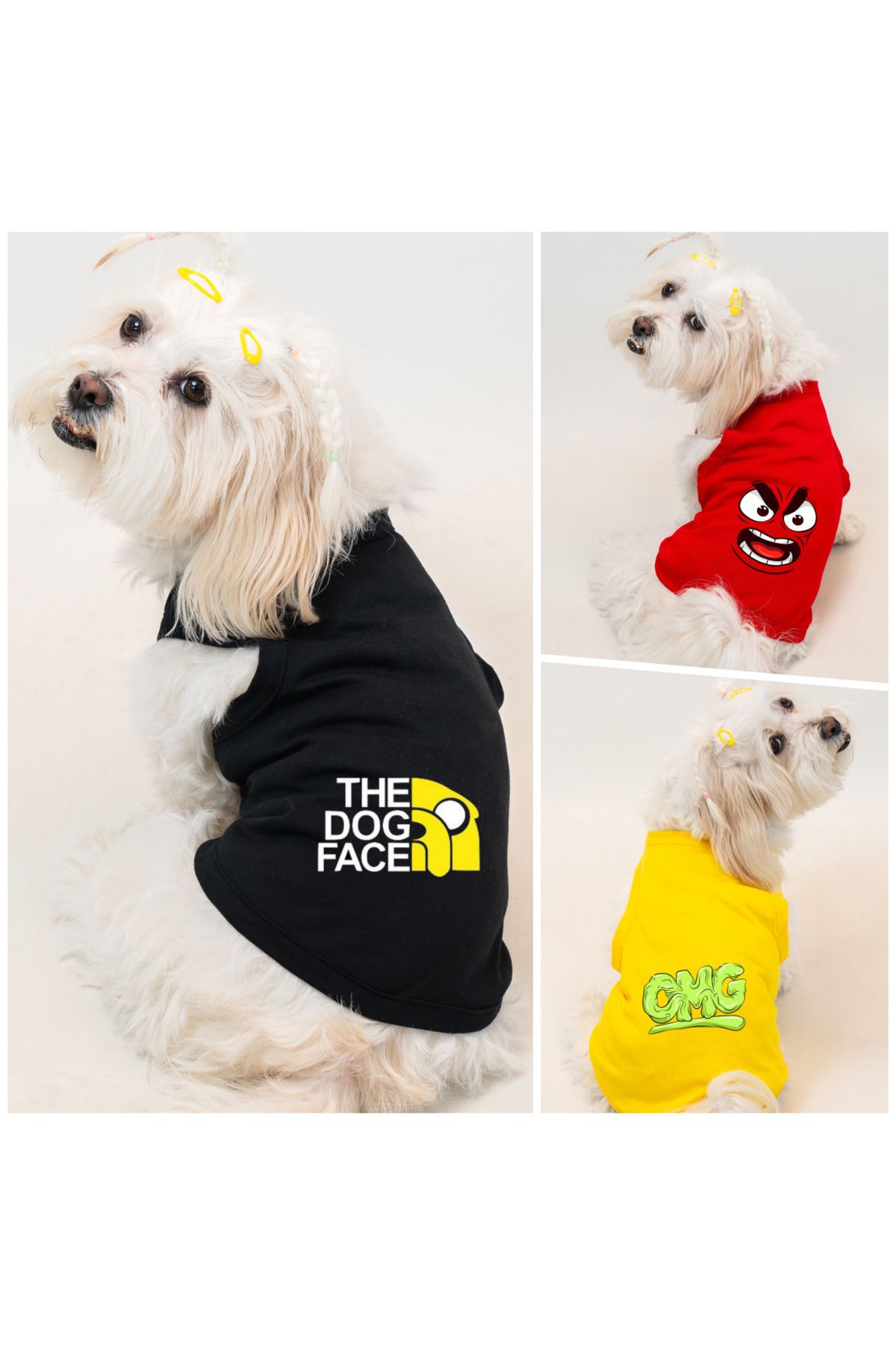 Buddy Store Kedi & Köpek Kıyafeti Giysileri Kıyafetleri - Farklı Baskılı Paket Serisi 3 Adet Tek Fiyat