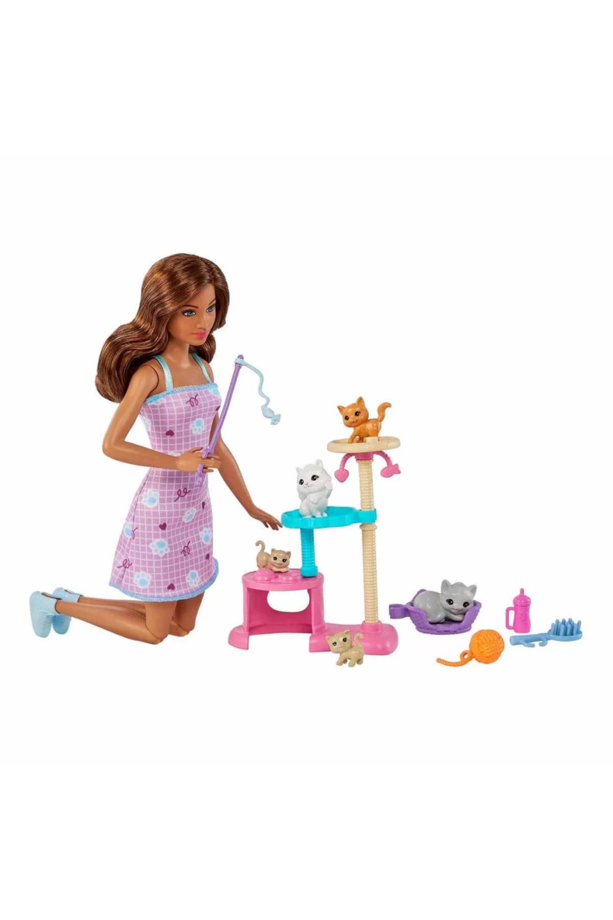 S PAZARIM Nessiworld Barbie ve Yavru Kedileri Oyun Seti HHB70