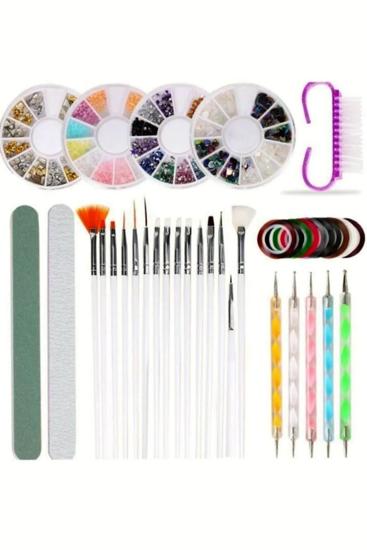 joyplus Tırnak Süsleme 15 Li Fırça Seti Nail Art 5 Li Dot Kalem