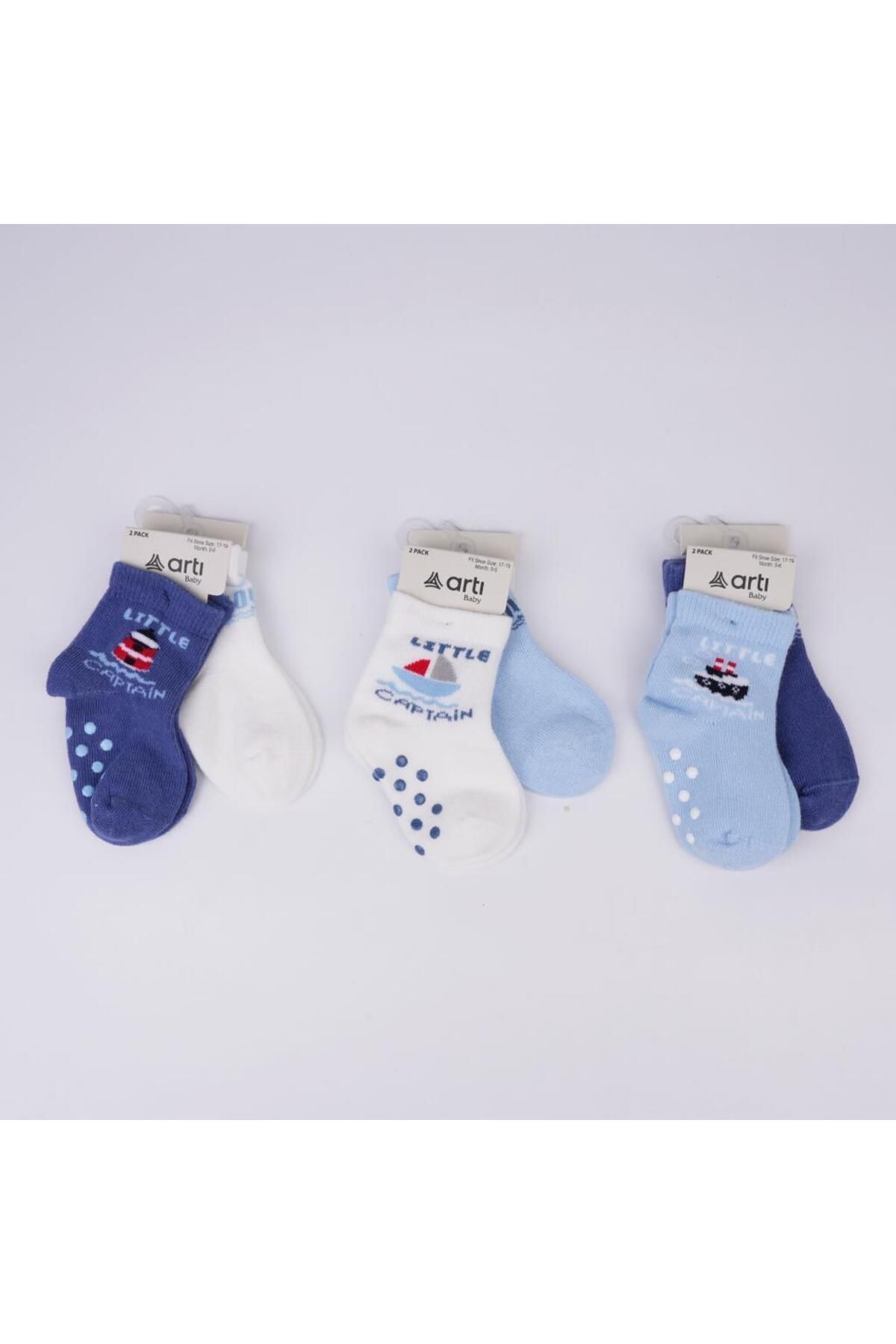 S PAZARIM Nessiworld Katamino Filip 2'li Abs'li Erkek Bebek Soket Çorap K44143 Asorti