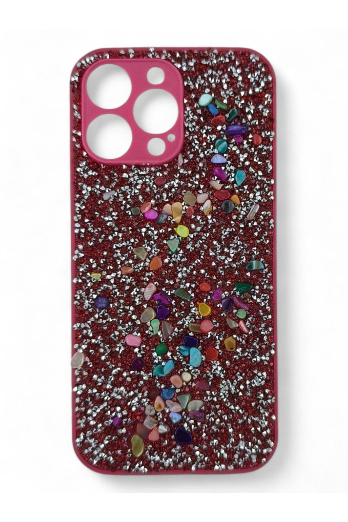 batuteknoloji Apple İphone 16 Pro max BatuTeknoloji Kırçıllı Milena Taşlı Silikon Kılıf