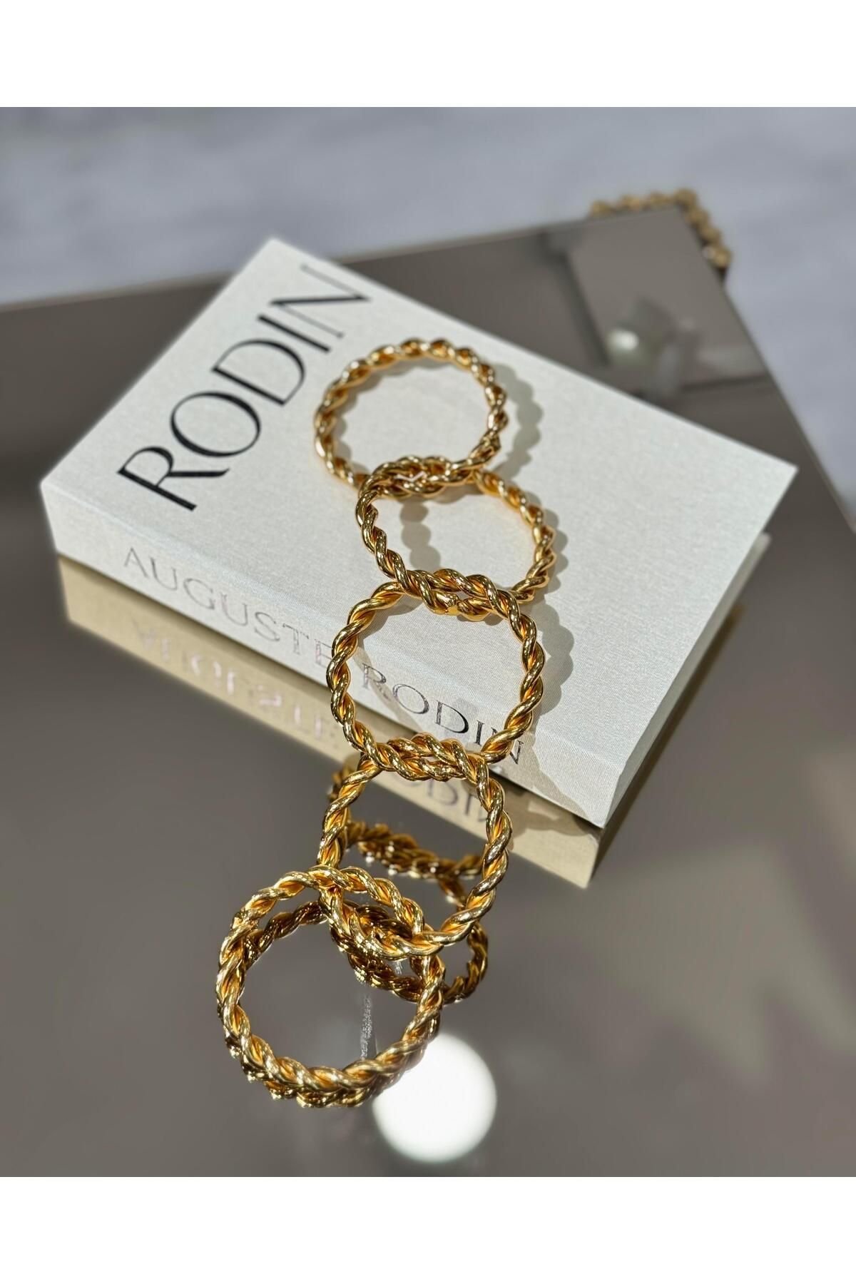Lara Decor Gold Metal Zincir Dekor