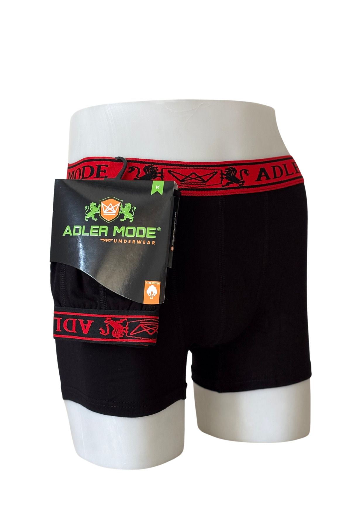ADLER MODE Erkek Pamuk Boxer Siyah