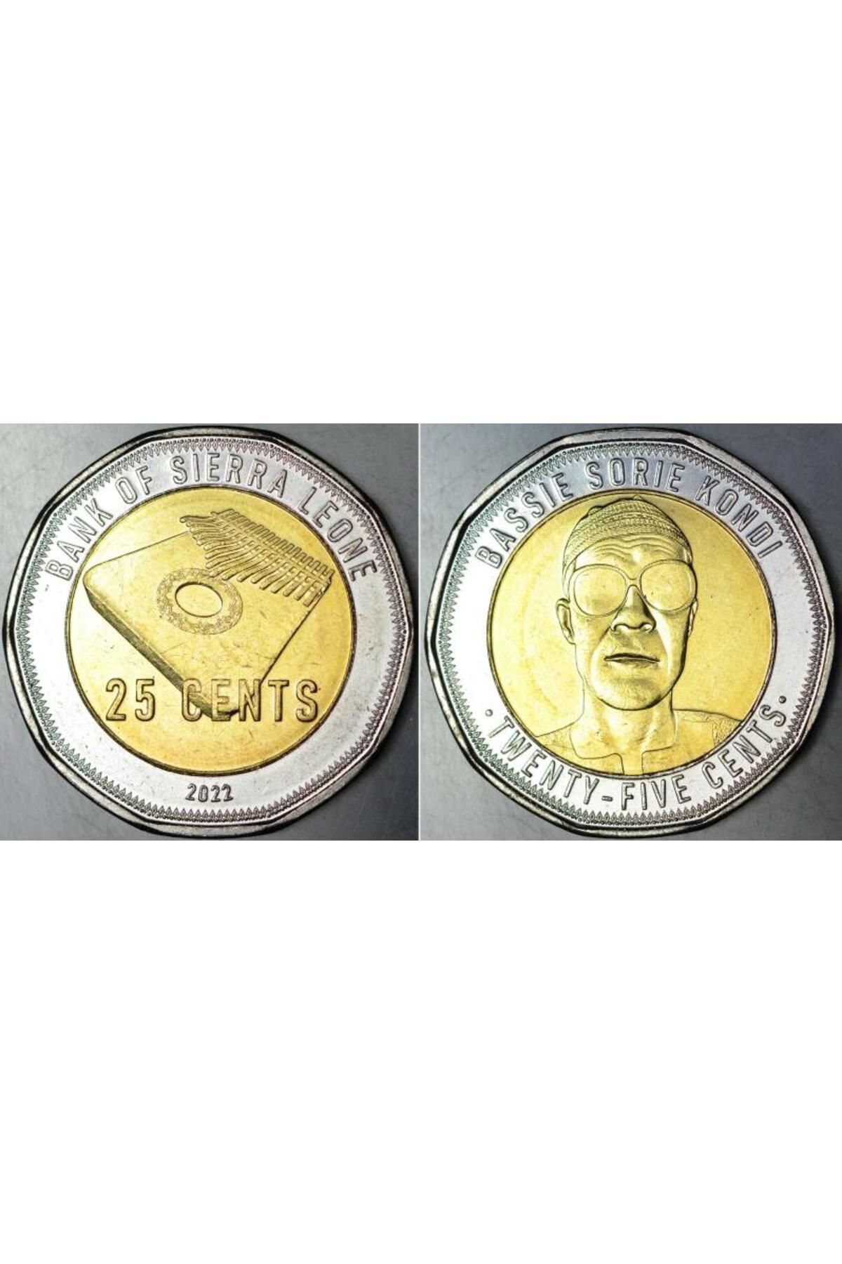 Banknoting SİERRA LEONE 25 CENT 2022 BİMETAL PARA. MÜZİK TEMALI. ÇİL KONDİSYON.