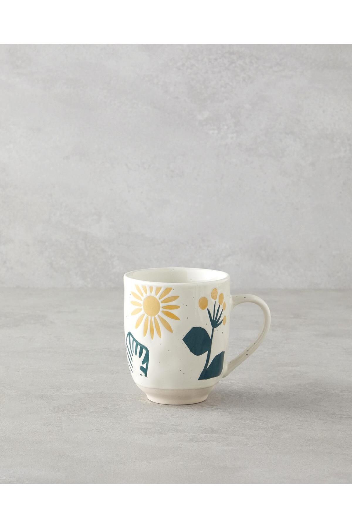 English Home Sun Dance Stoneware Kupa 320 ml Sarı-Yeşil