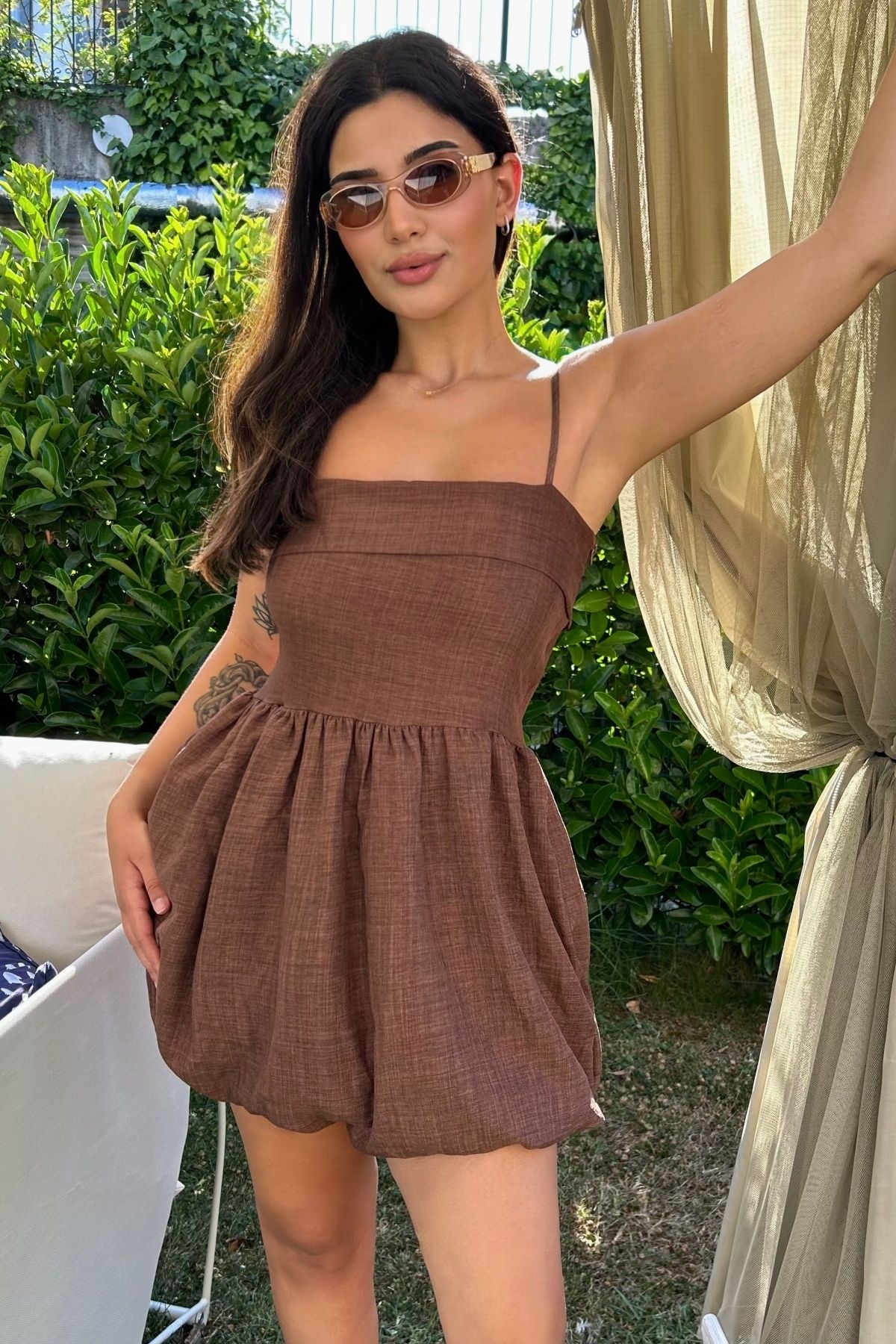 DİONNA Askılı Balon Mini Elbise