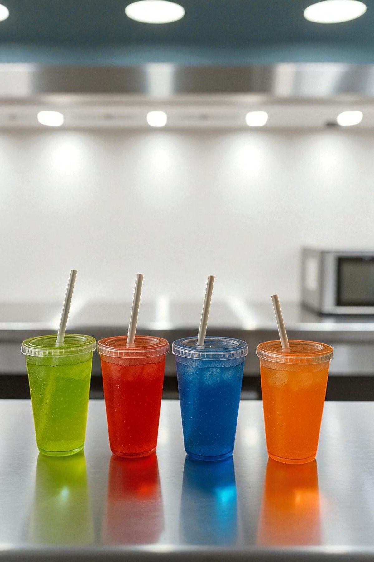 NY HOME 4'lü 600 ml Pipetli Meşrubat Bardağı