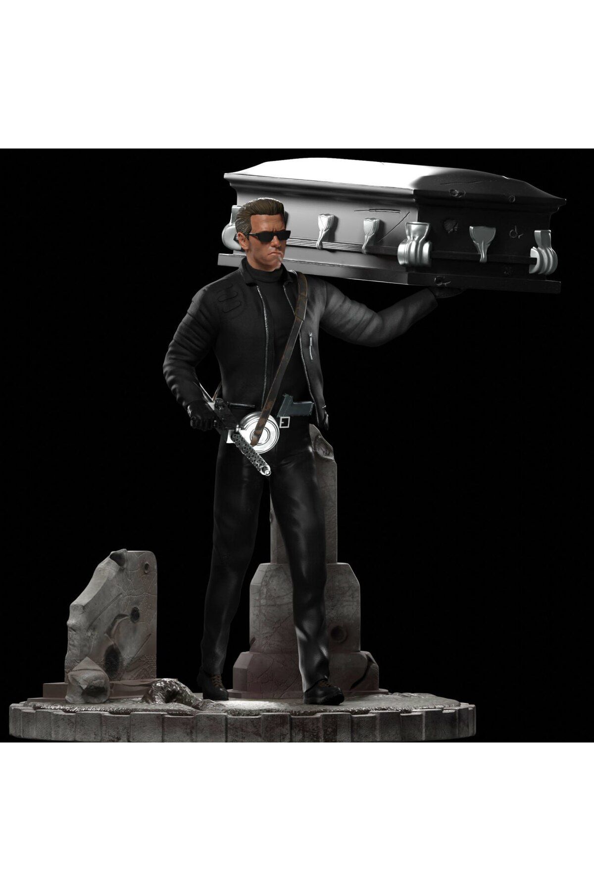ValoriaConcept 🤖⚰️ Mezar Taşı Taşıyan Terminatör Figürü | Karanlık & Güçlü Tasarım!
