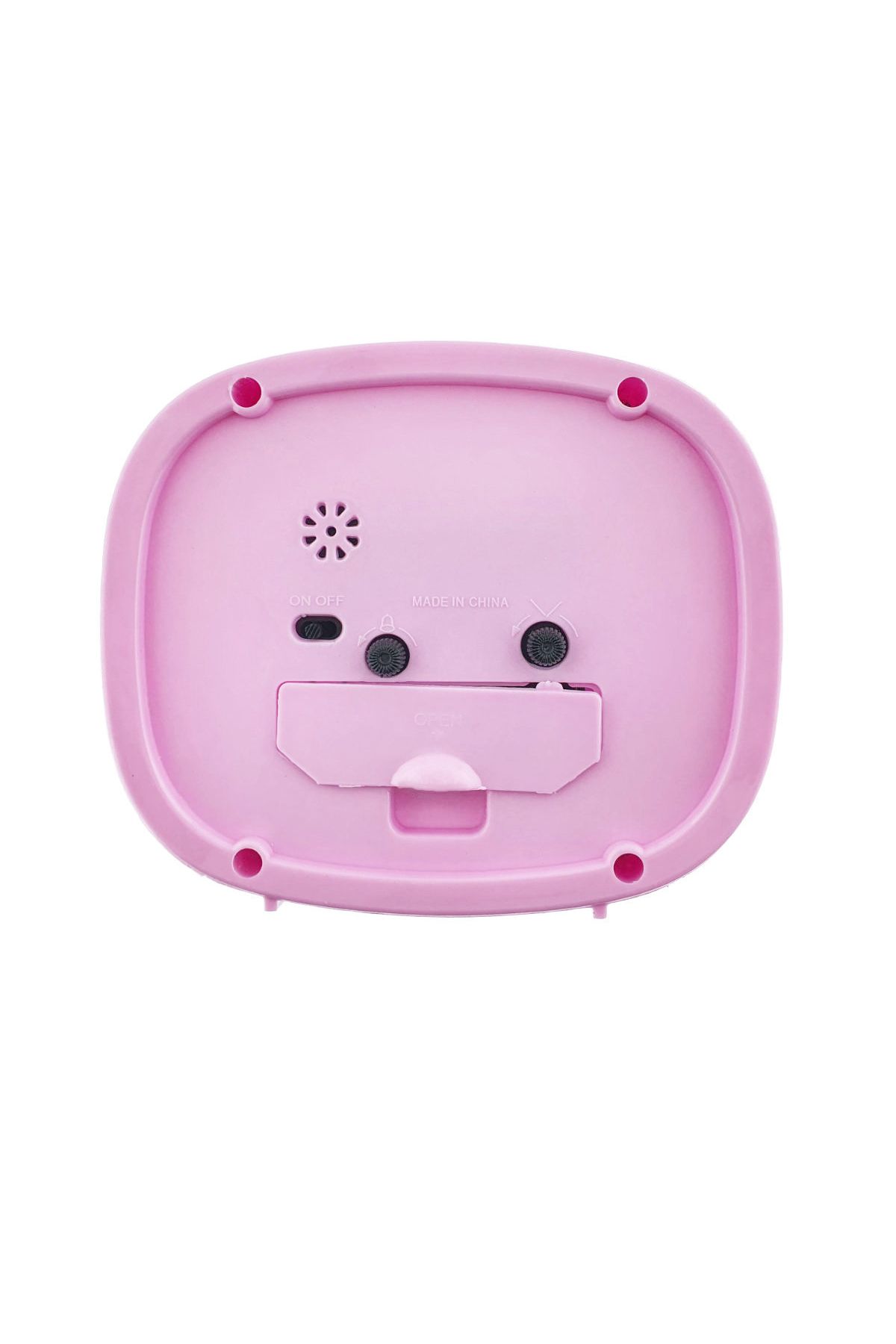 OEM-Table clock with alarm, analog display, 1 x AA, pink dial, 124 x 105 x 40 mm, white background 4