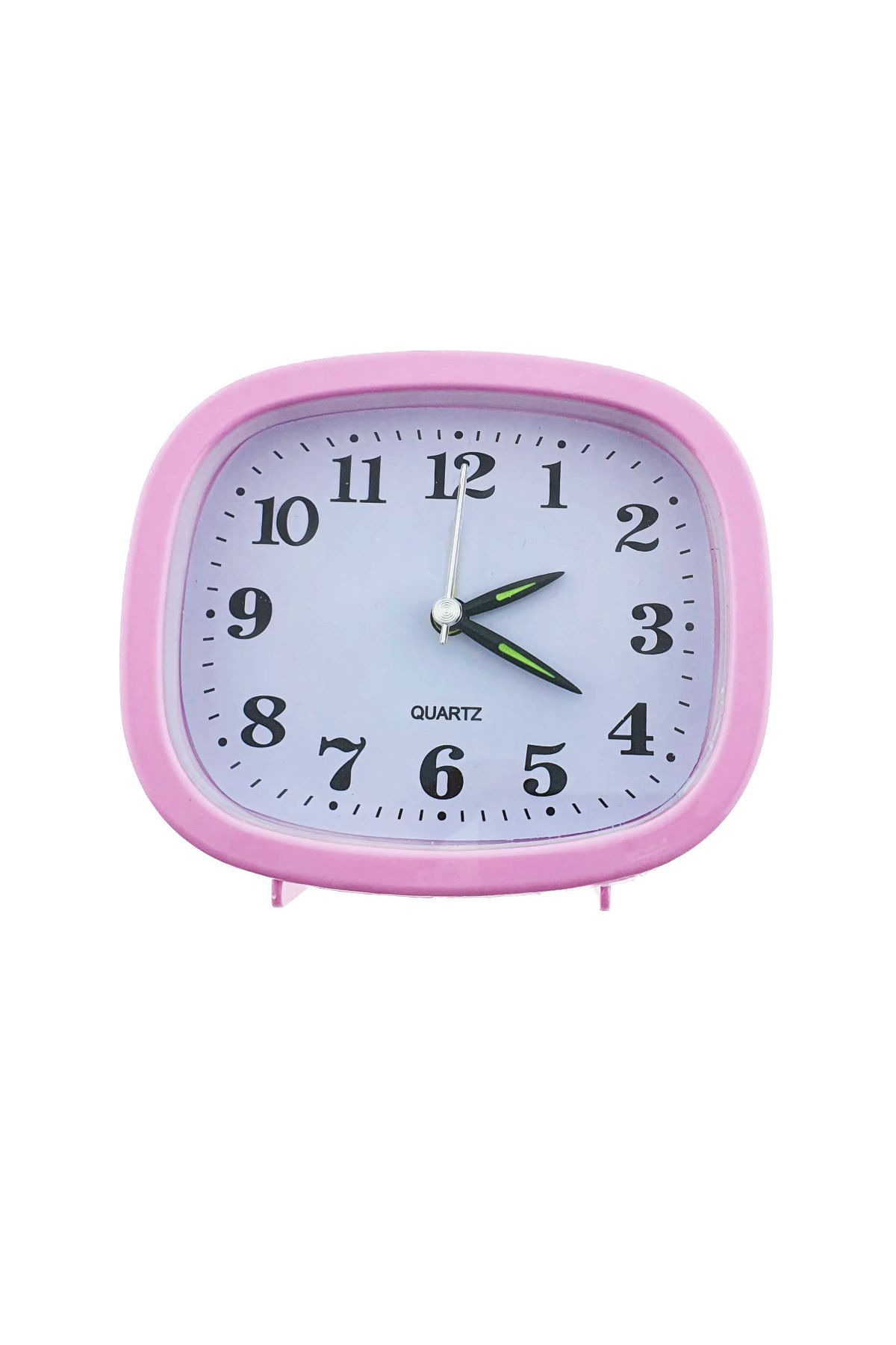 OEM-Table clock with alarm, analog display, 1 x AA, pink dial, 124 x 105 x 40 mm, white background 1