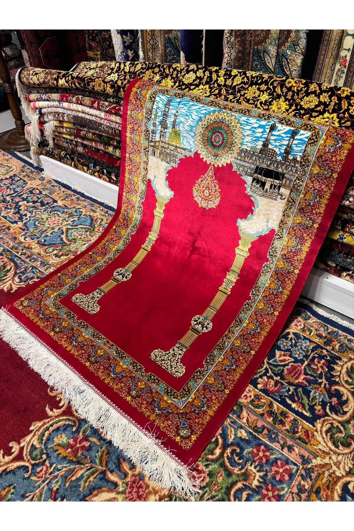 HSD Özel Tasarım İran Saf İpek Seccade Halı