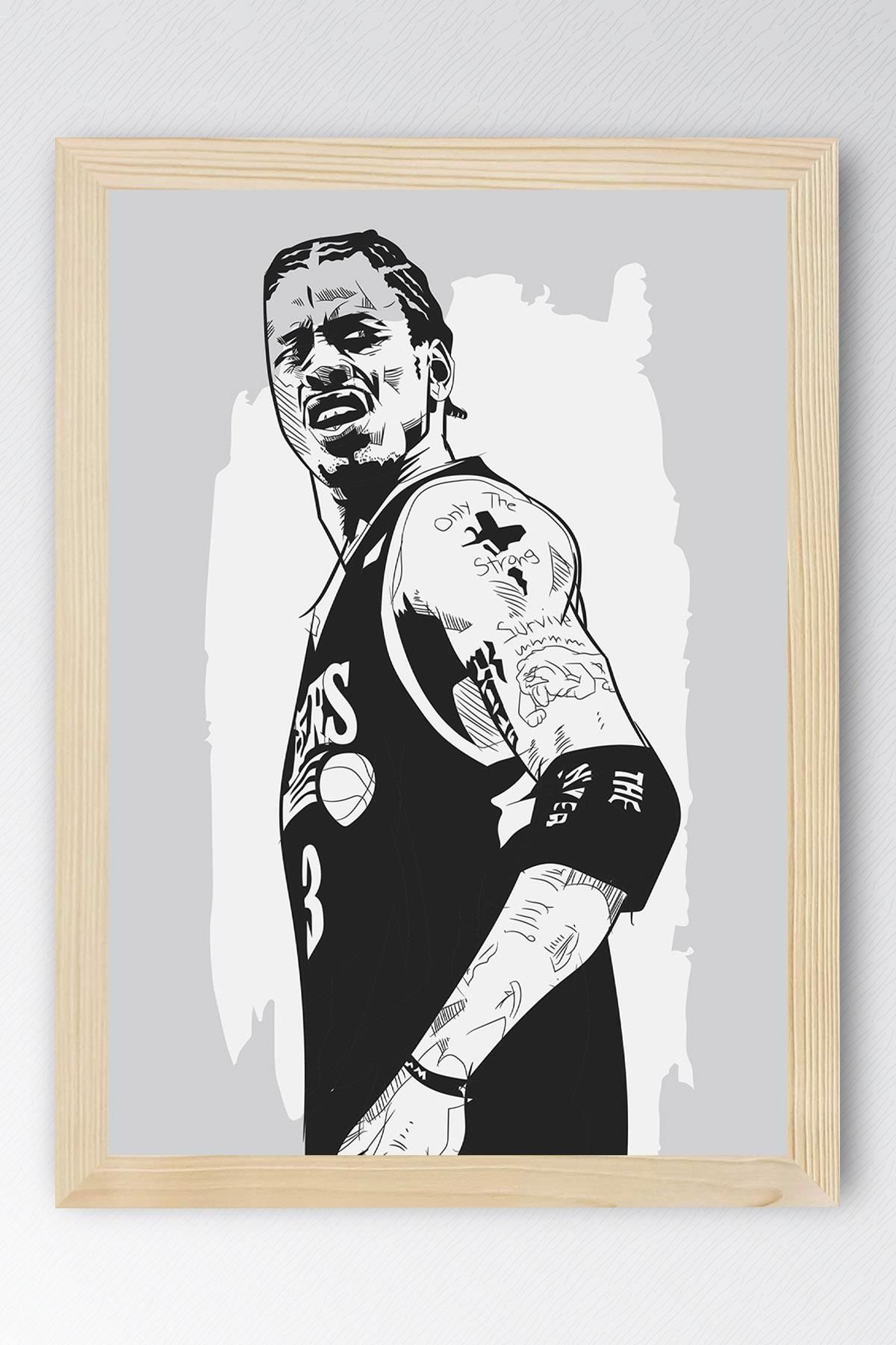 Saturn Allen Iverson Çerçeveli Tablo - Basketbol NBA Posteri Tablo