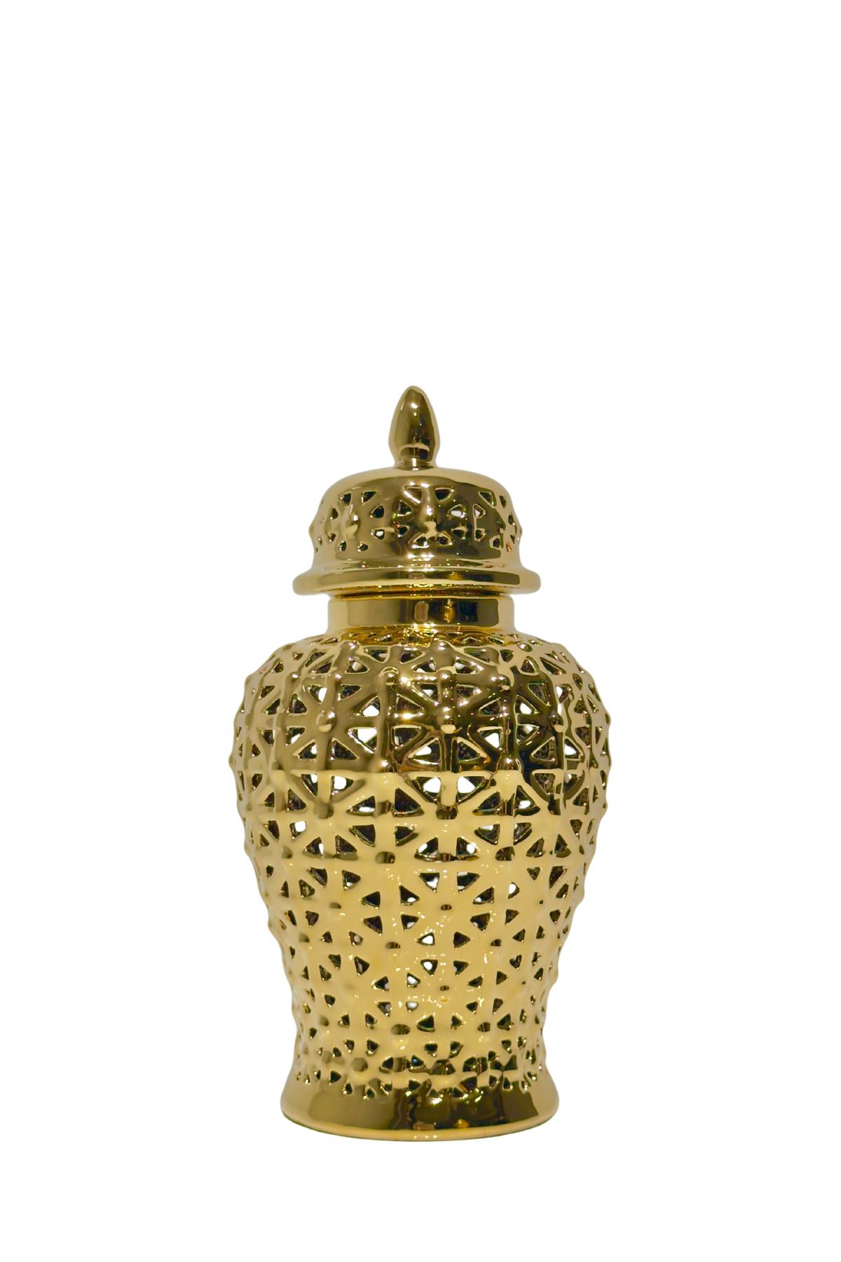 Lara Decor Gold Delikli Seramik Küp Küçük Boy