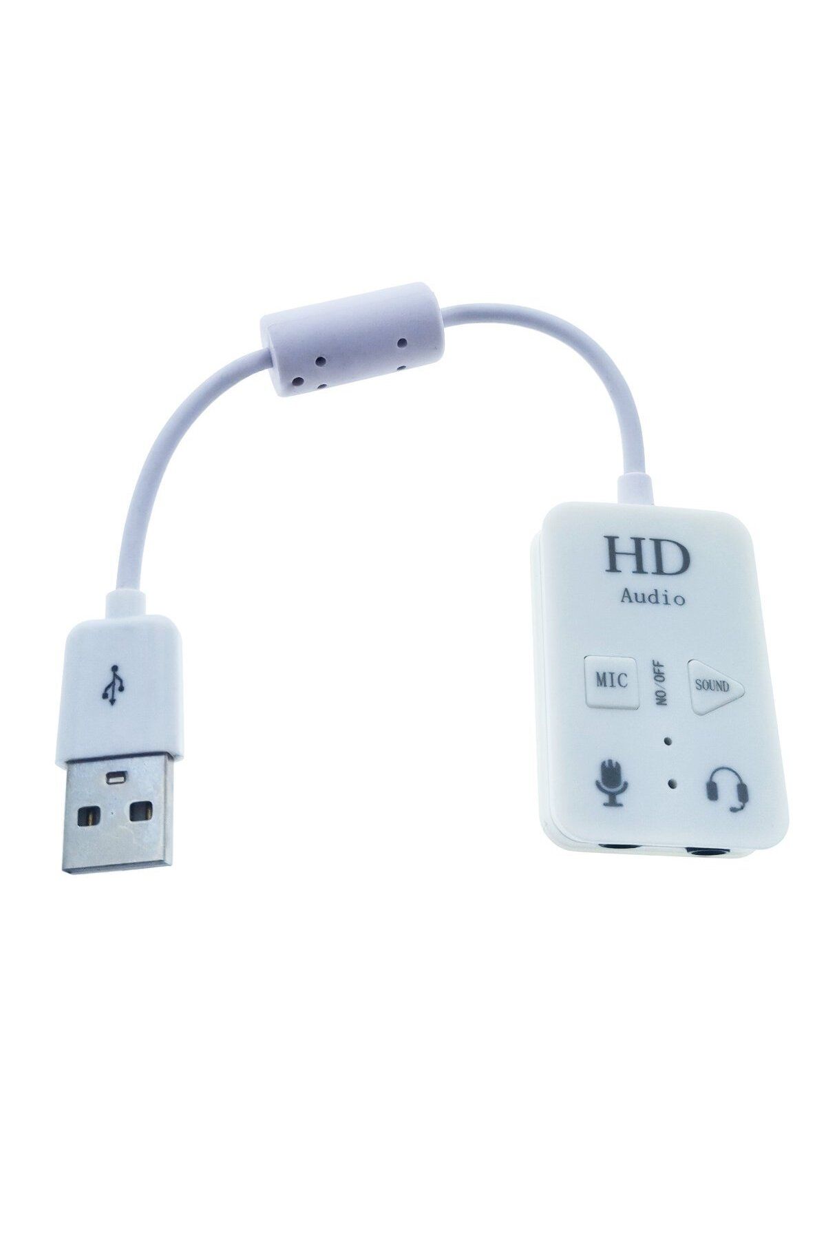 OEM-USB sound card, Virtual 7.1 Channel, with 2 x 3.5mm female Jack output, control buttons, LED, white 2