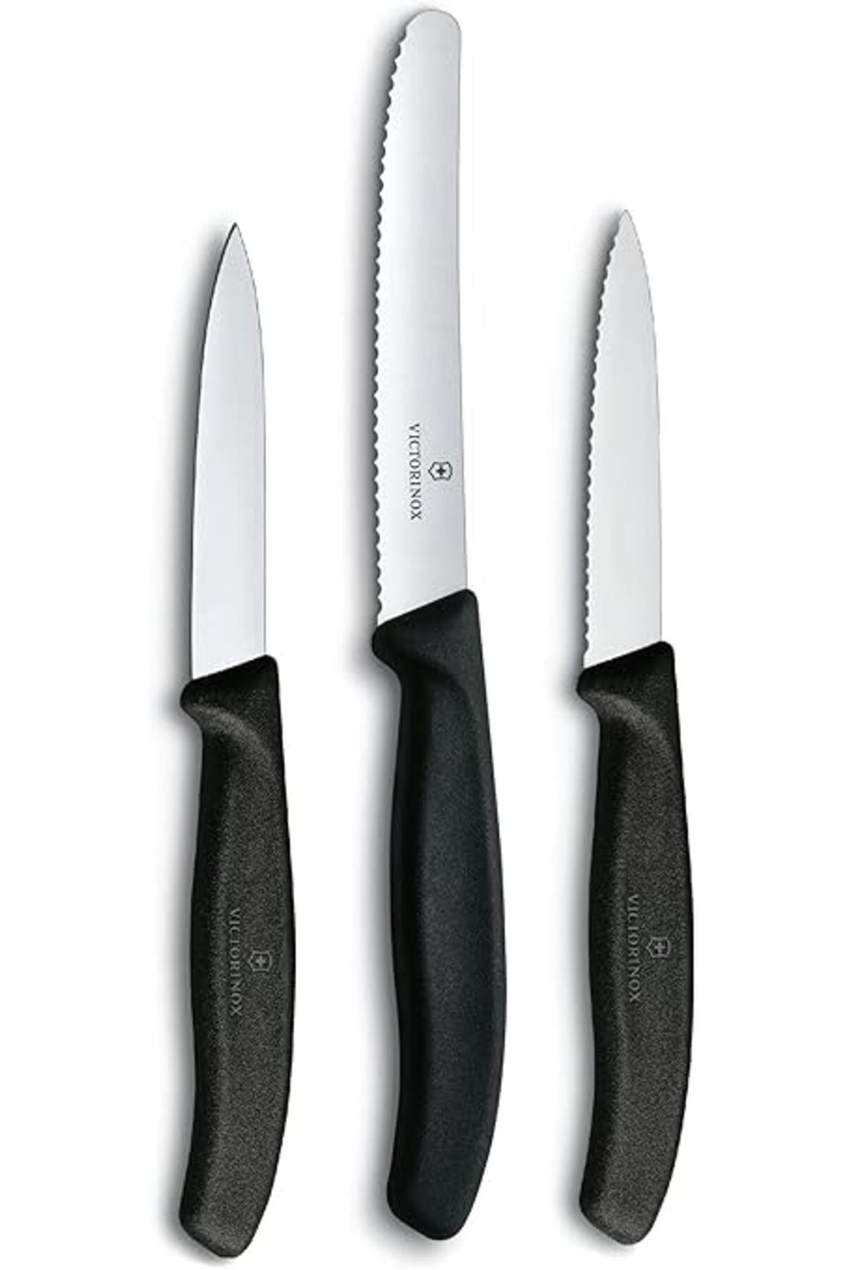 ShopZum Swiss Classic Sebze Bıçağı Seti, 3 Parça, Düz Kesim, Ekstra Keskin, Sağlam Plastik Sap